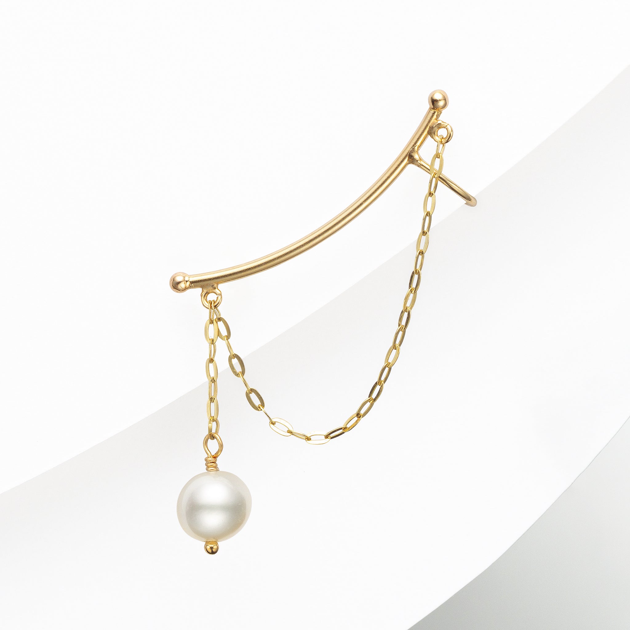 パール K10ピアス(淡水真珠/5mm/片側/左耳用/6月誕生石)《25N02501》