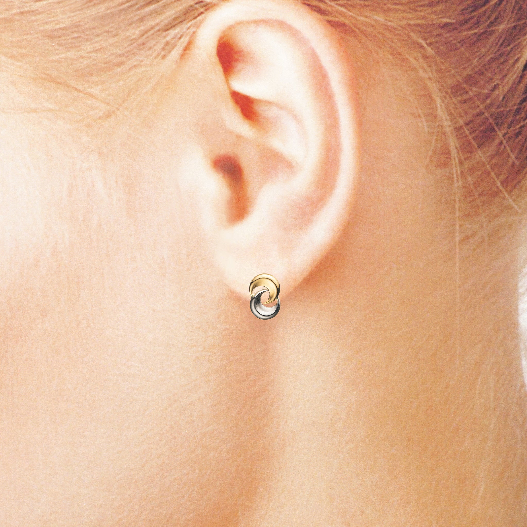 プラチナ/K18ピアス(コンビカラー/三日月モチーフ)《25N02504