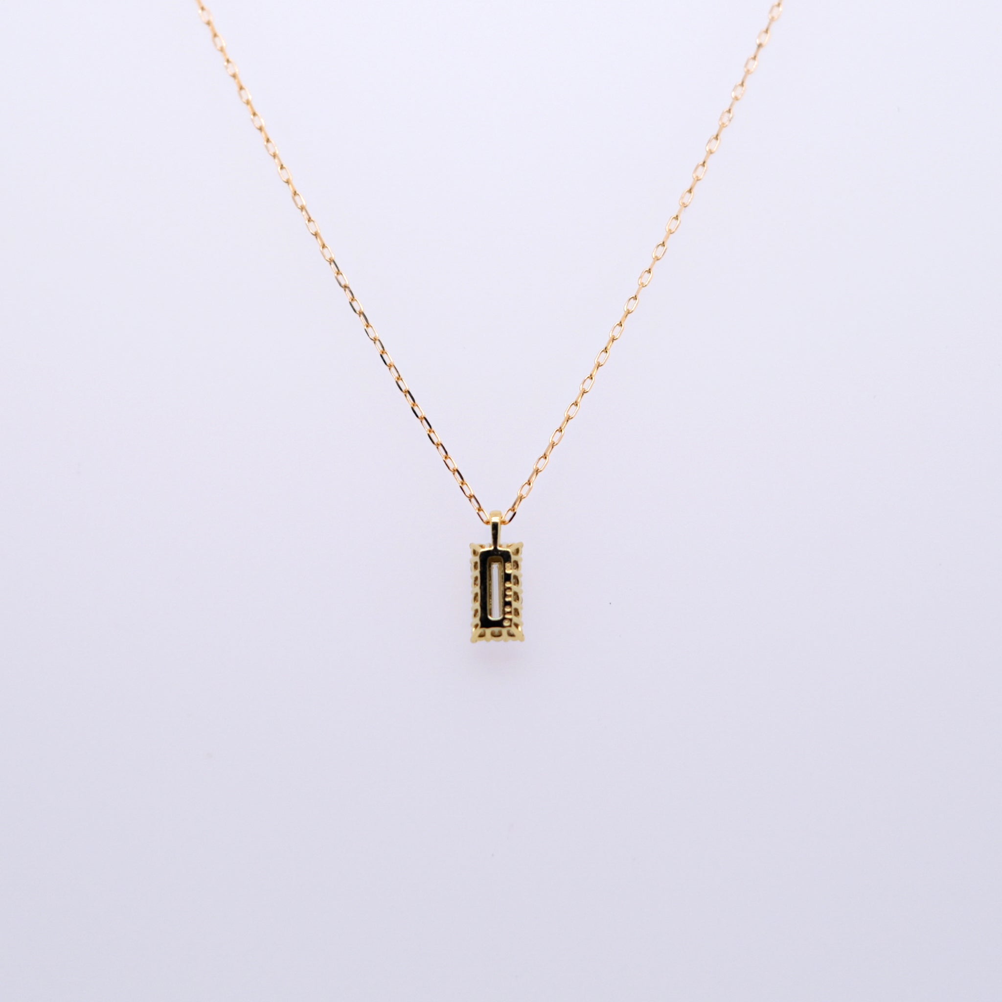 【限定5点】ダイヤモンド K18ネックレス(ロングバゲットカット/4月誕生石)《25N02603》
