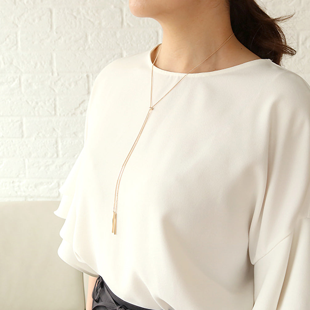 ダイヤモンド K18ネックレス(ロング/75cm/喜平チェーン/スライド式/鑑別書付)《25N02701》