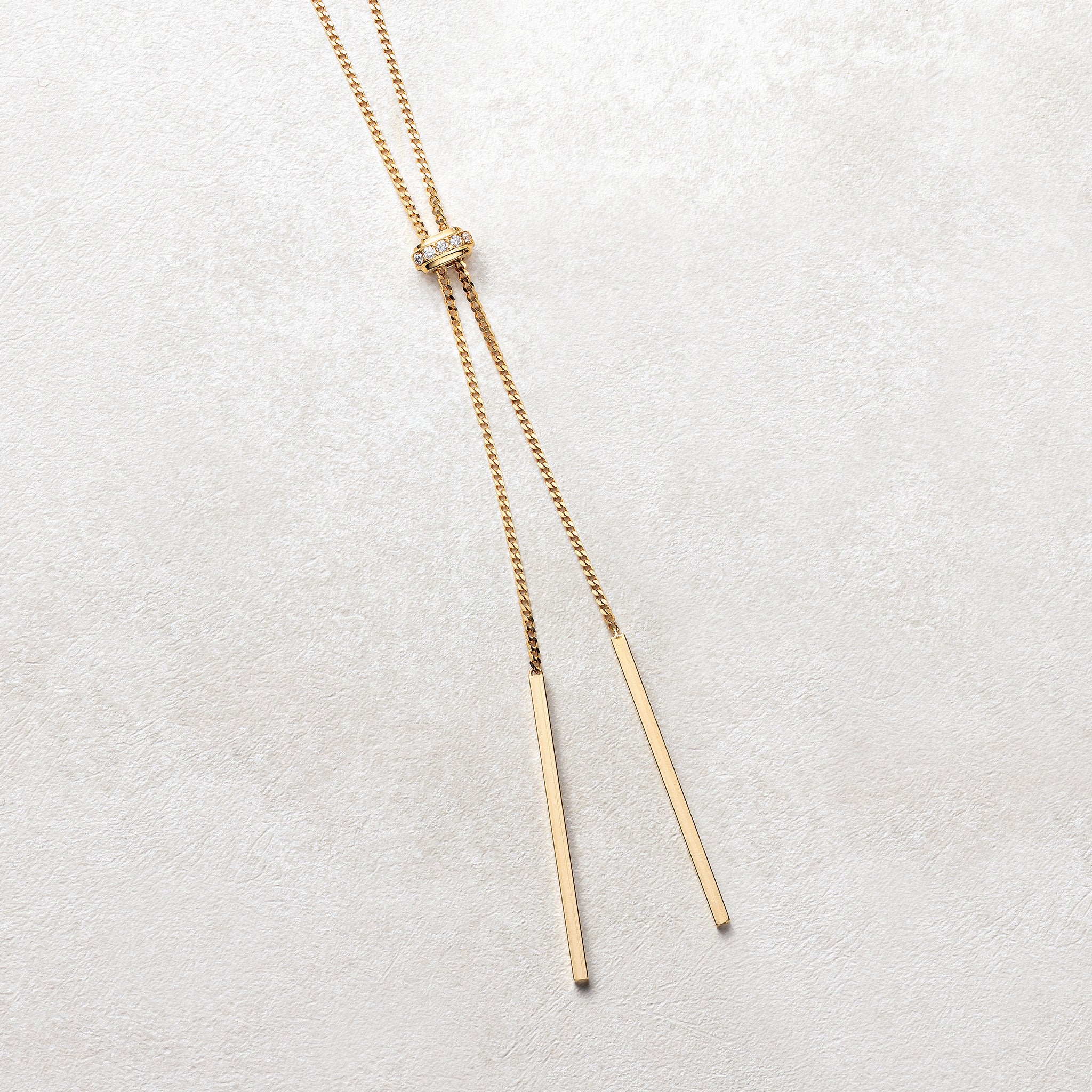 ダイヤモンド K18ネックレス(ロング/75cm/喜平チェーン/スライド式/鑑別書付)《25N02701》