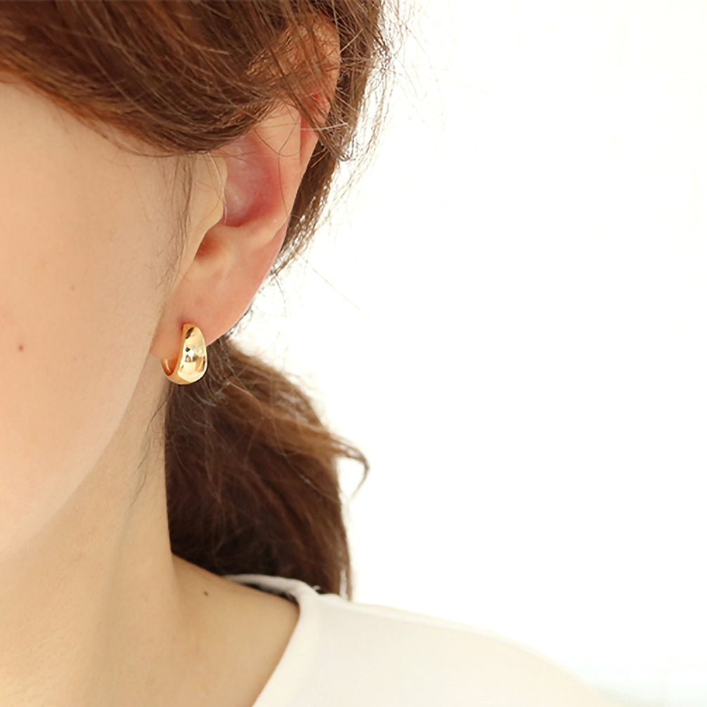 K18ピアス(フープ/月甲丸形)《25N02702》