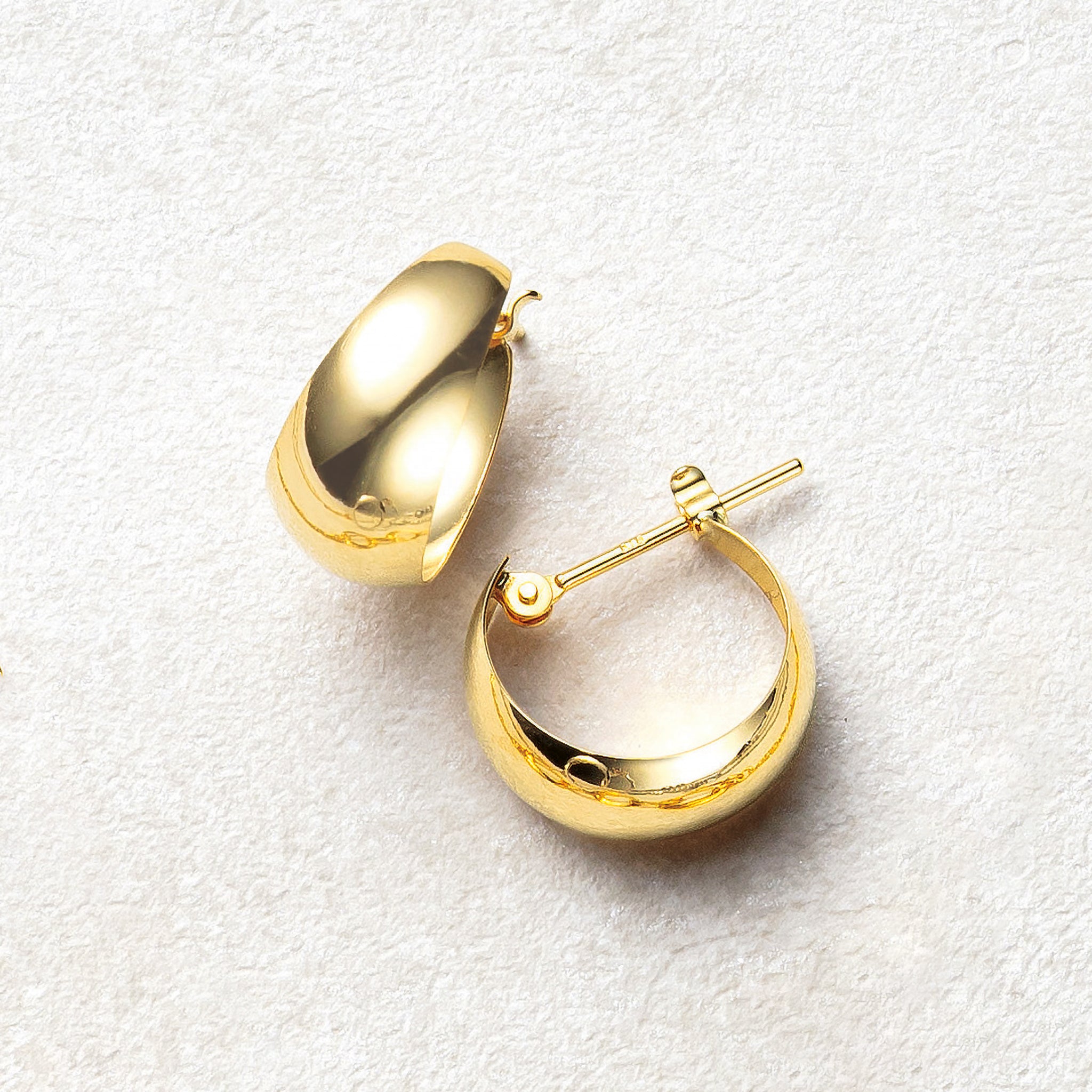 K18ピアス(フープ/月甲丸形)《25N02702》
