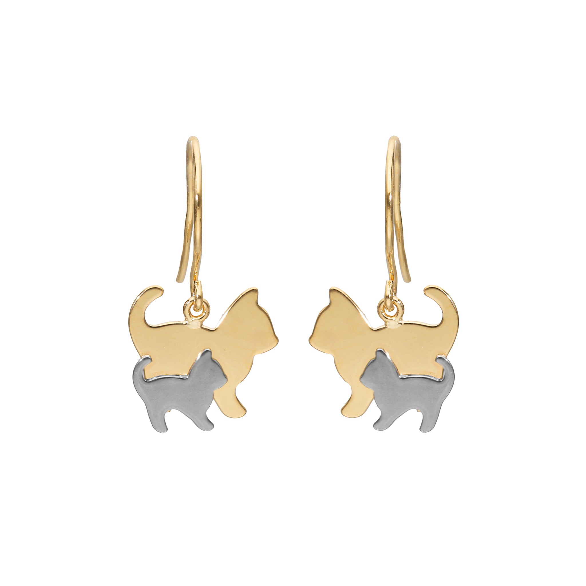 プラチナ/K18ピアス(コンビカラー/ネコモチーフ)《25N02904》