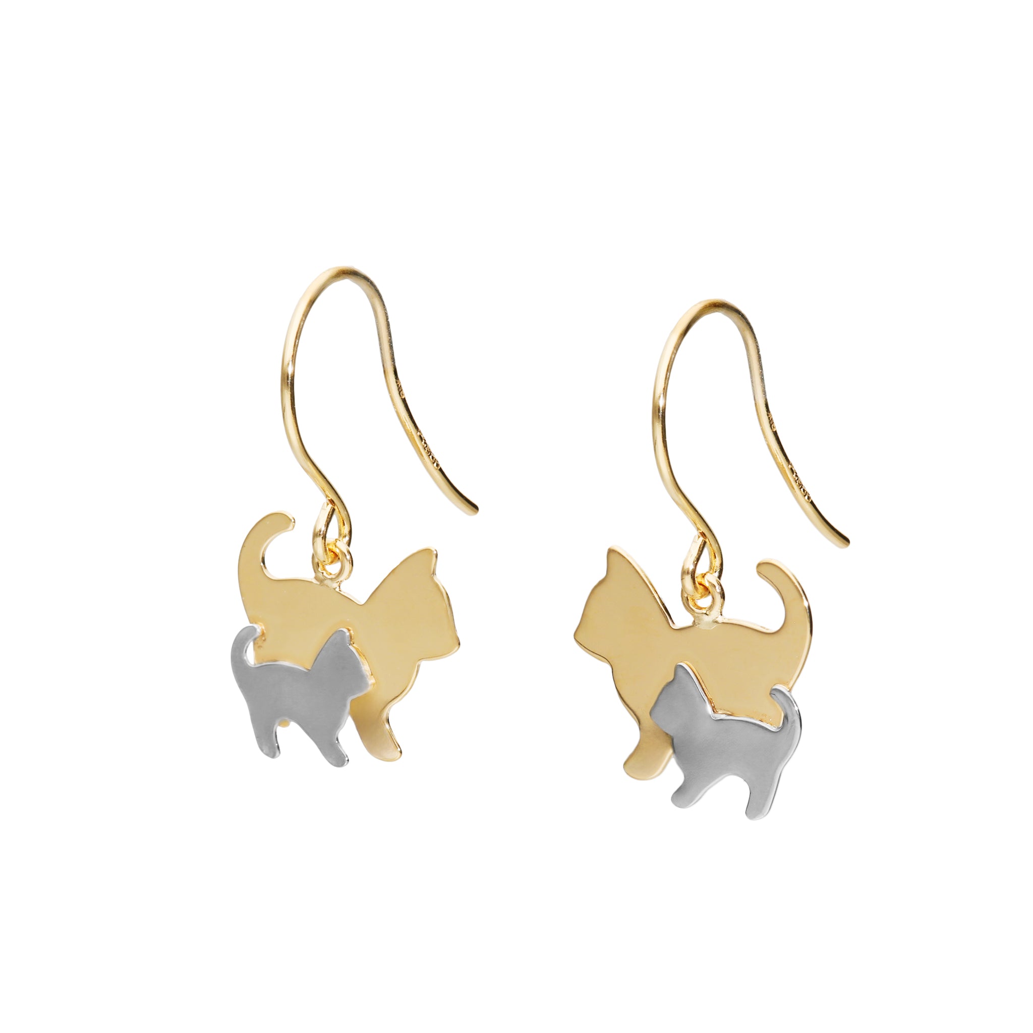 プラチナ/K18ピアス(コンビカラー/ネコモチーフ)《25N02904》