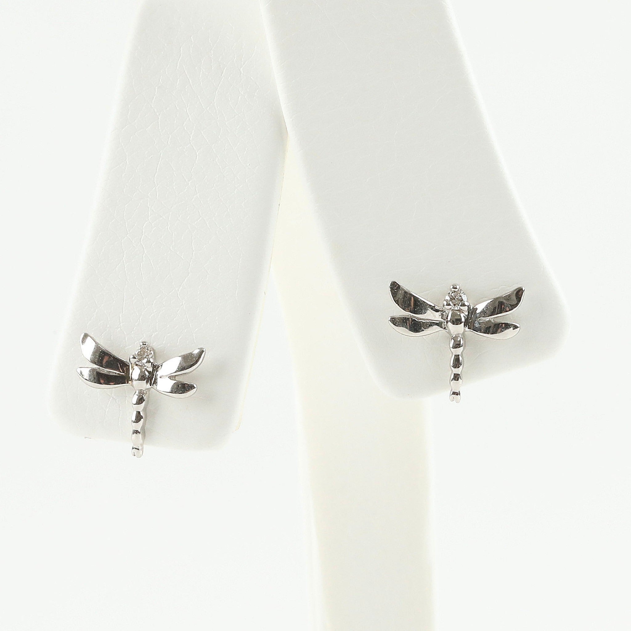 ダイヤモンド プラチナピアス(トンボモチーフ/4月誕生石)《25N02907》