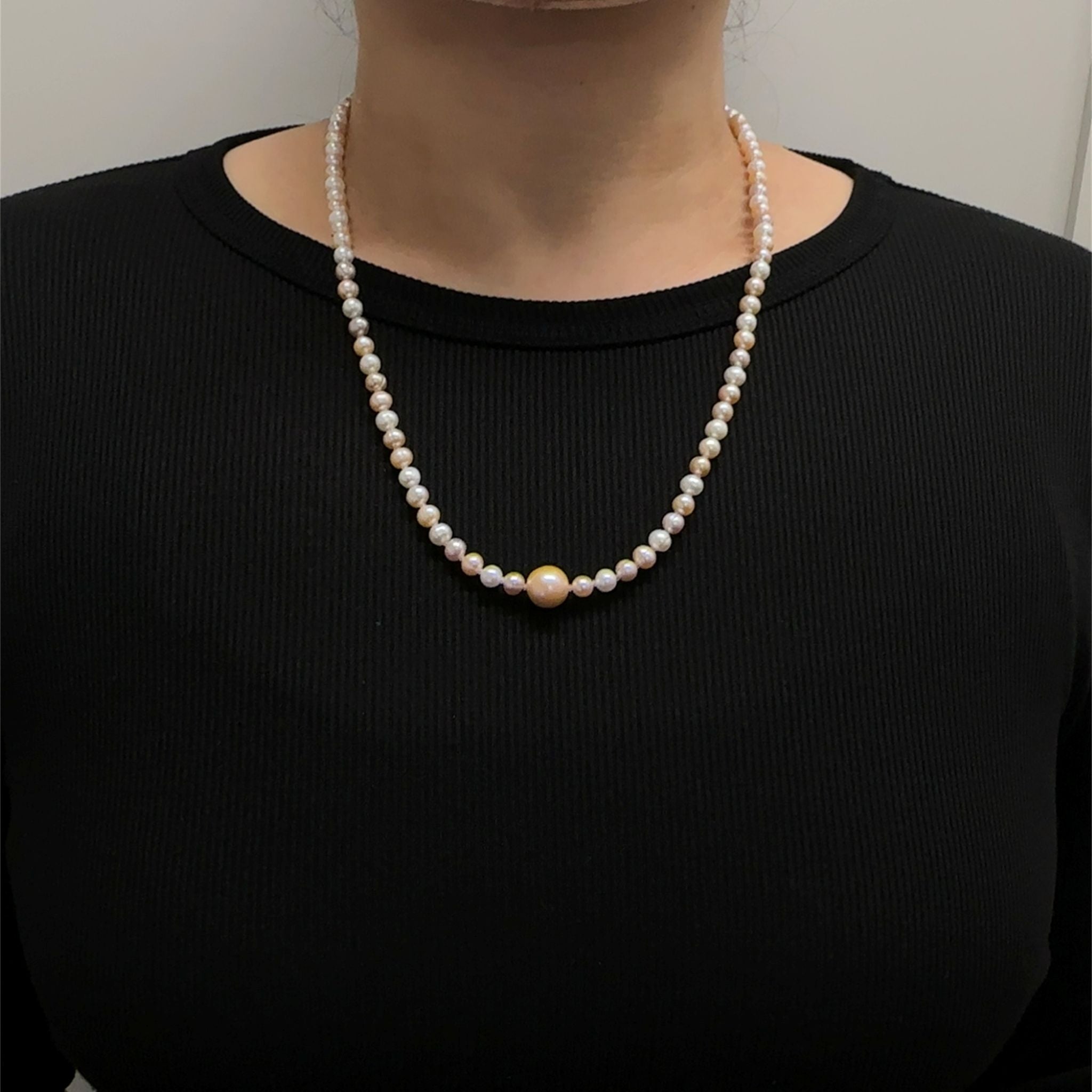 パール ネックレス(淡水真珠/11mm・5.5mm/ロング/60cm/10月誕生石)《25N02913》