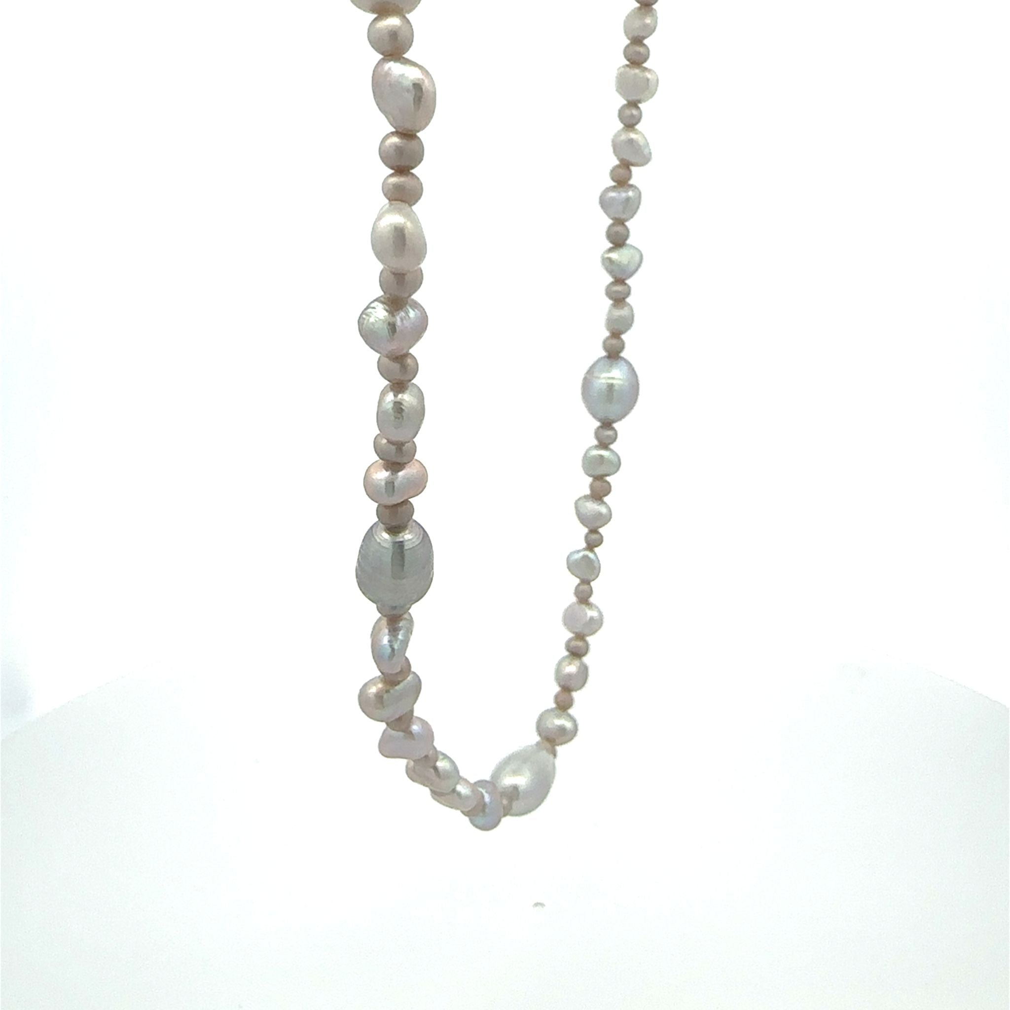 パール ネックレス(淡水真珠/3〜7.5mm/ロング/162cm/6月誕生石)《25N03502》