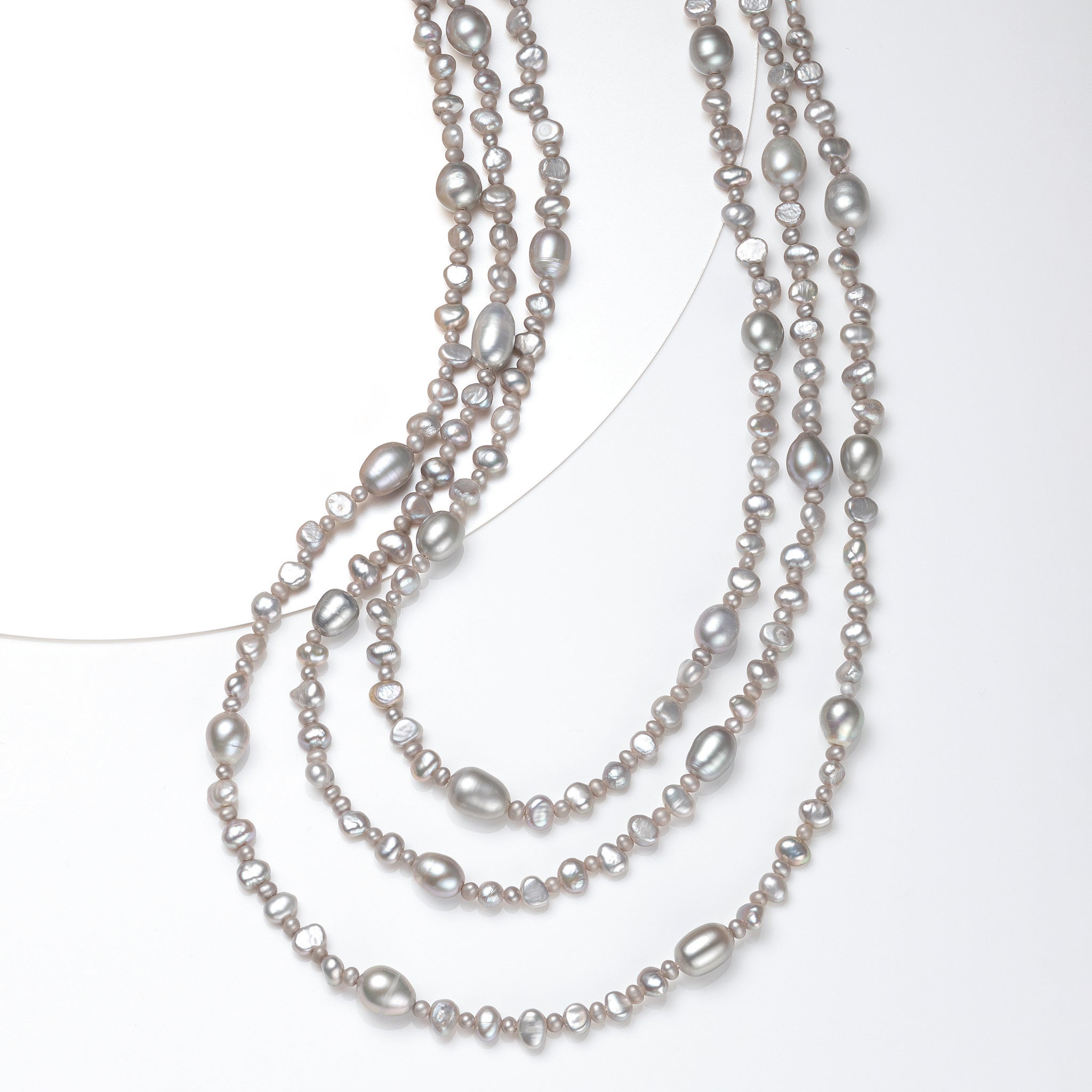 パール ネックレス(淡水真珠/3〜7.5mm/ロング/162cm/6月誕生石)《25N03502》