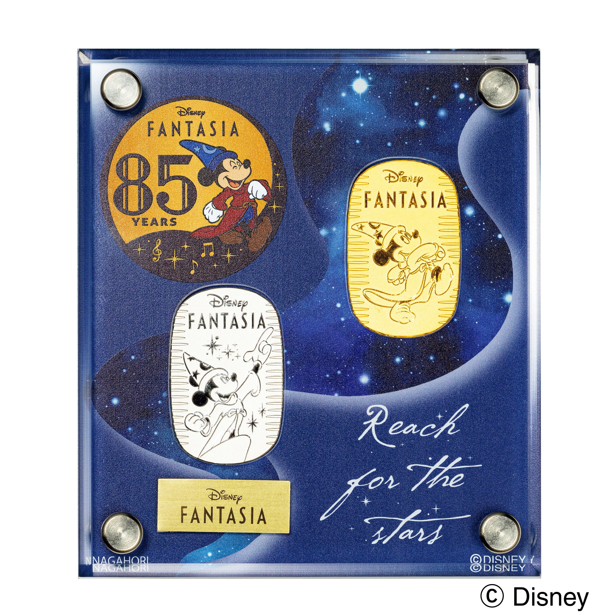 K24/PT999小判2点セット(純金/純プラチナ/Disney「FANTASIA」85周年限定ディスプレイ用専用ケース付/造幣局品位刻印付)《25N03604》