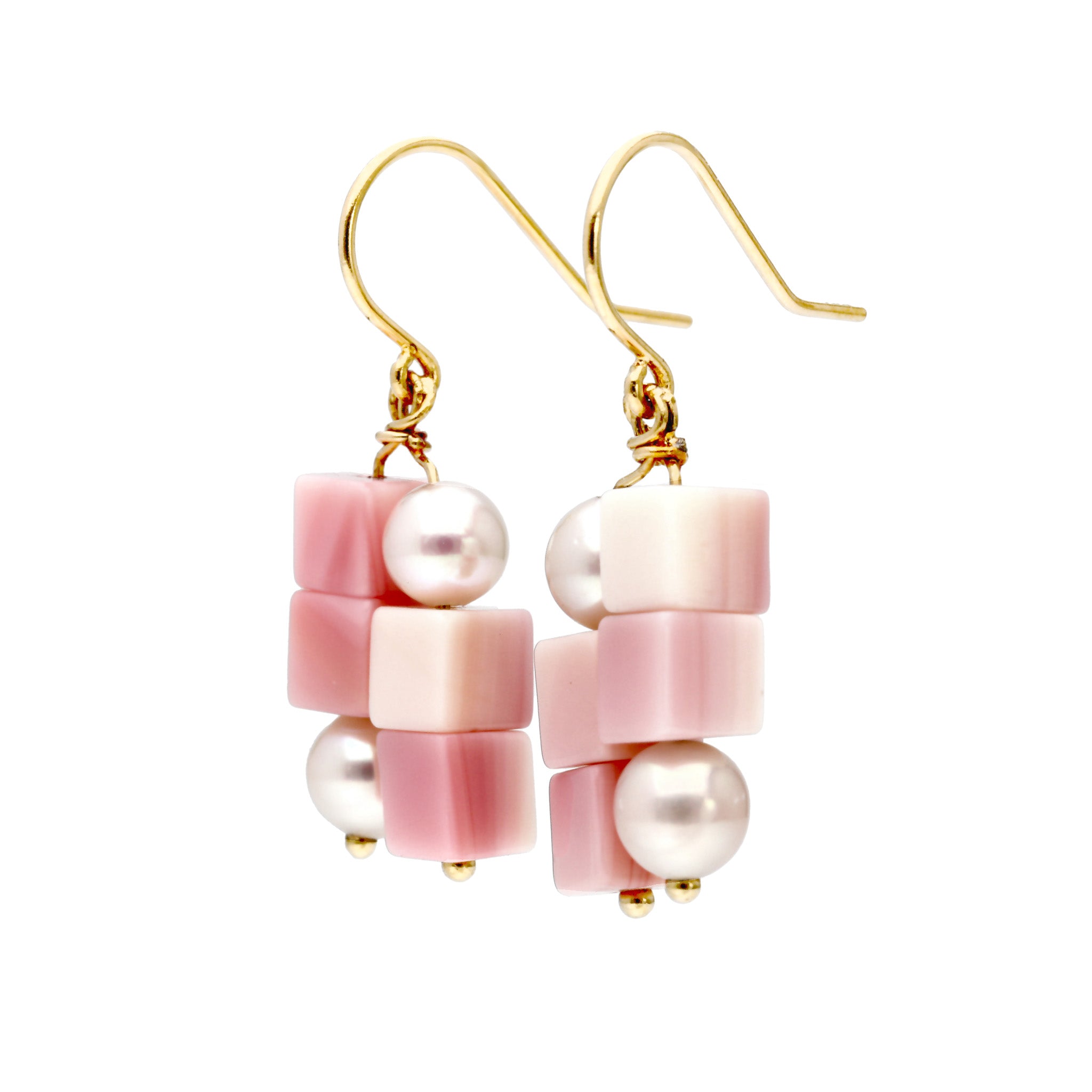 【限定1点】コンクシェル/パール K18ピアス(アコヤ真珠/4mm)《25T10121》