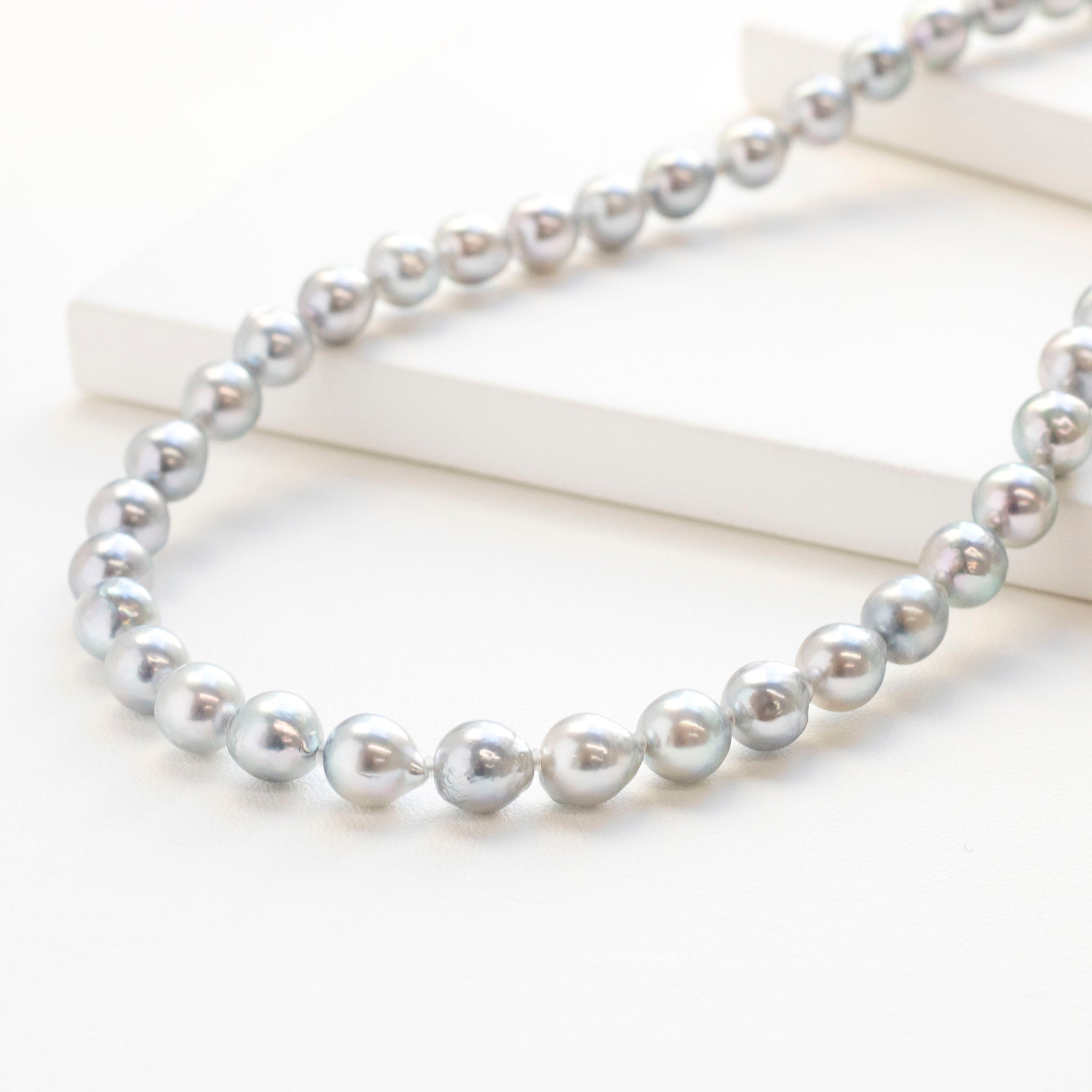 【限定3点】パールネックレス(アコヤ真珠/7.5mm/バロック珠/ナチュラルブルー/6月誕生石)《25T10124》