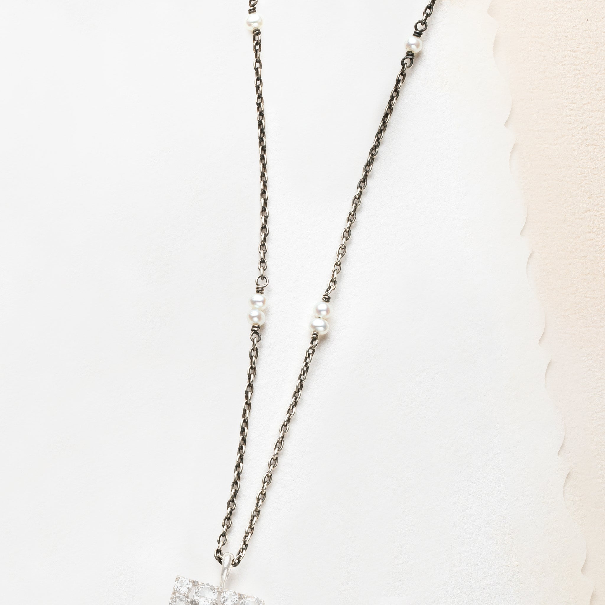 淡水真珠　ロングネックレス　シルバー刻印 パールネックレス シルバー925 【刻印無料】 上質ランク AA 7.5