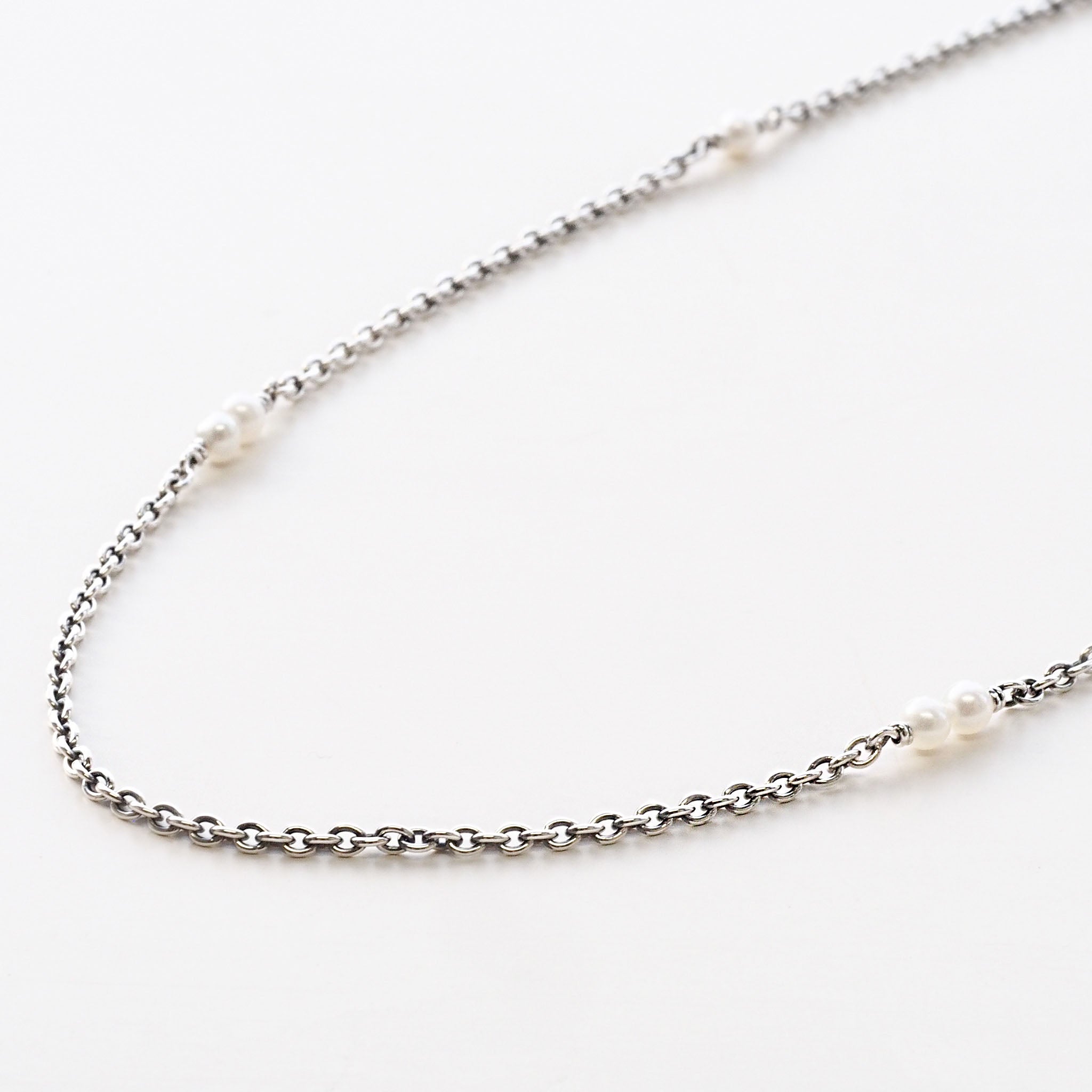 508Ab【上品】ネックレス　雲　高級感　淡水真珠　S925　銀　プラチナ仕上げ RainbowGirl（アクセサリー） ネックレス レディース お花 一粒