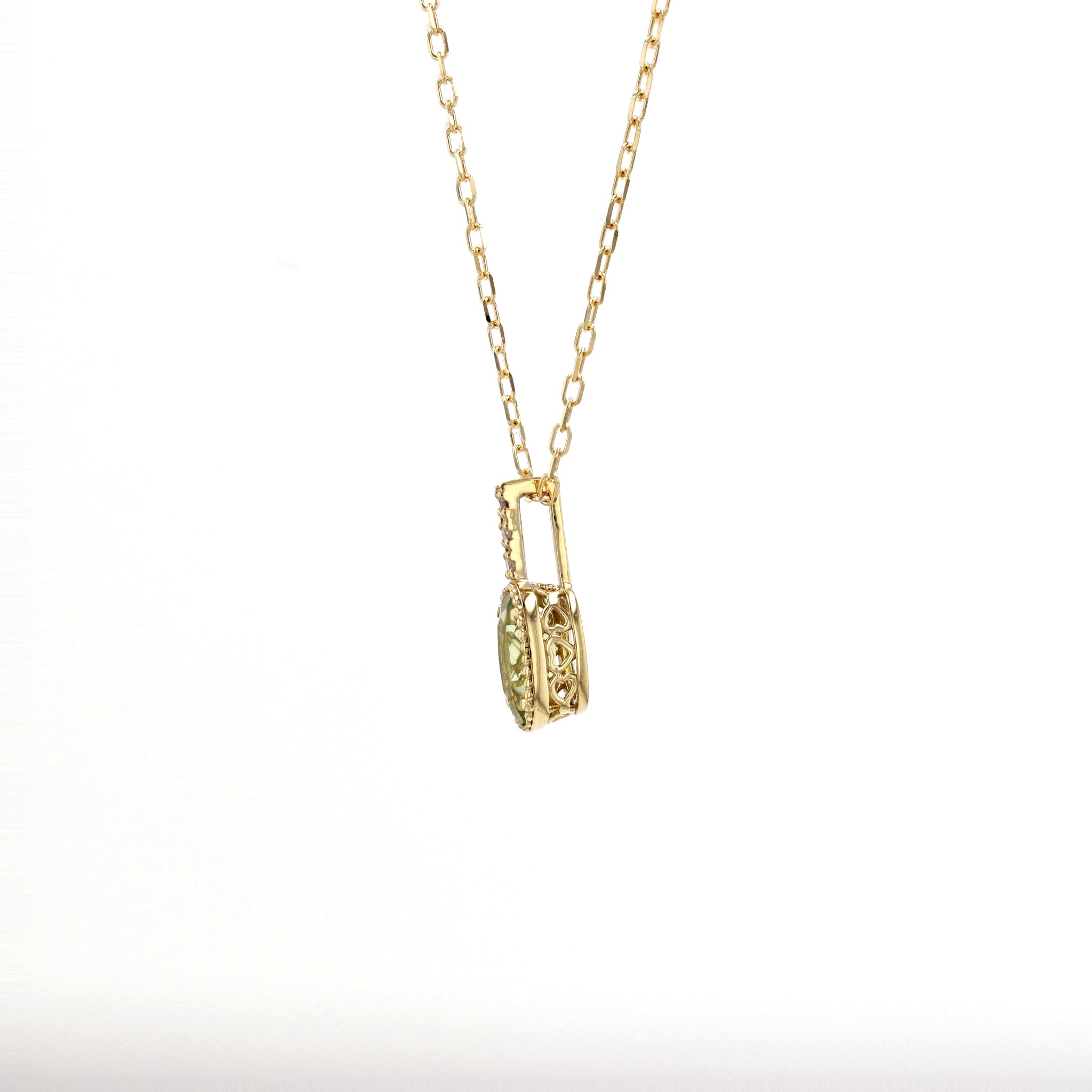 【限定数1】ペリドット K18ネックレス(ミル打ち風/8月誕生石)《25T10204》
