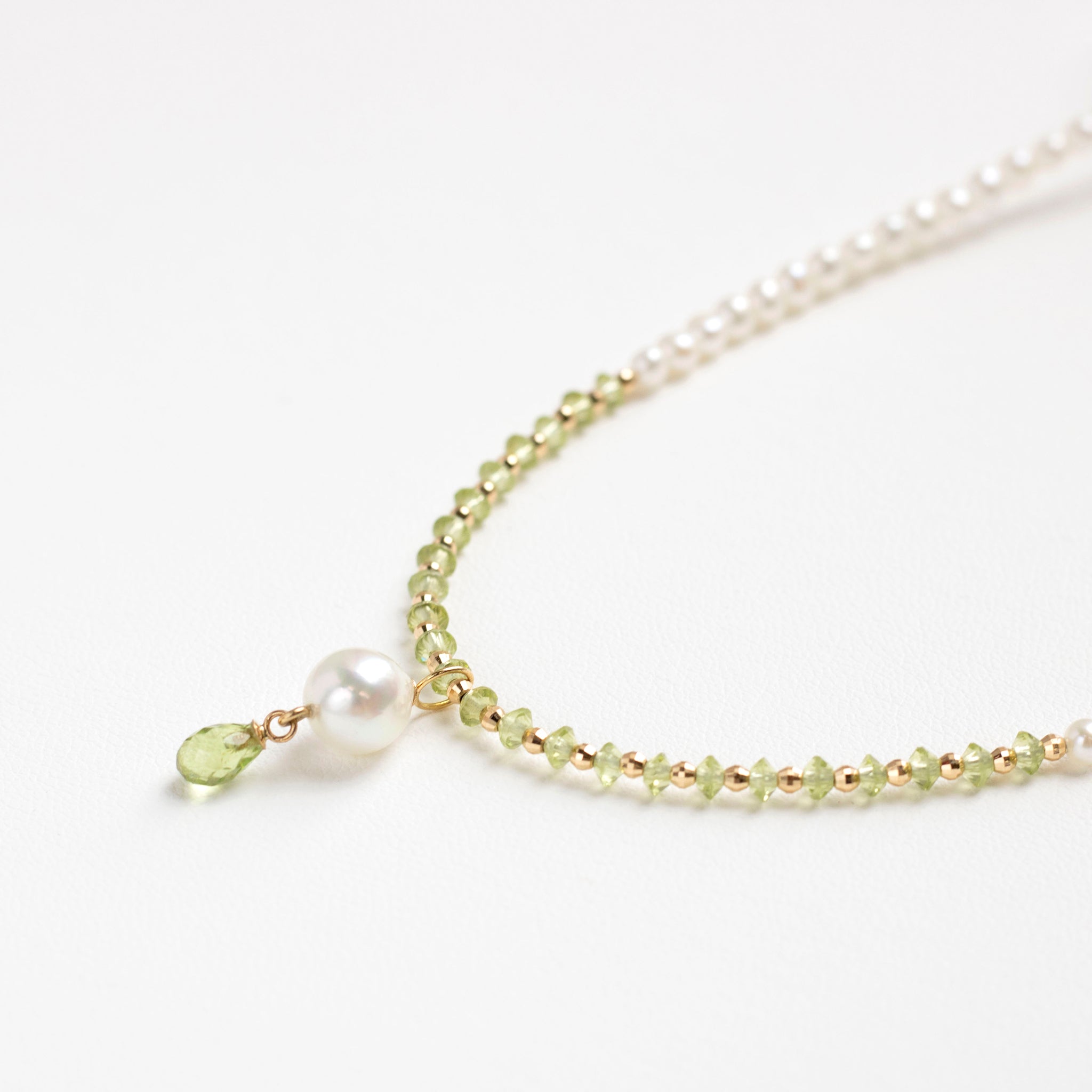 【限定数6】ペリドット/パール K18ネックレス(アコヤ真珠/7mm)《25T10205》