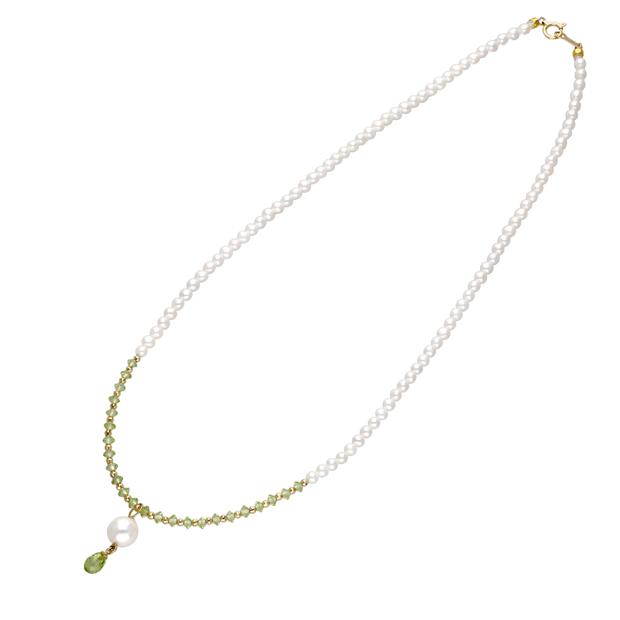 【限定数6】ペリドット/パール K18ネックレス(アコヤ真珠/7mm)《25T10205》