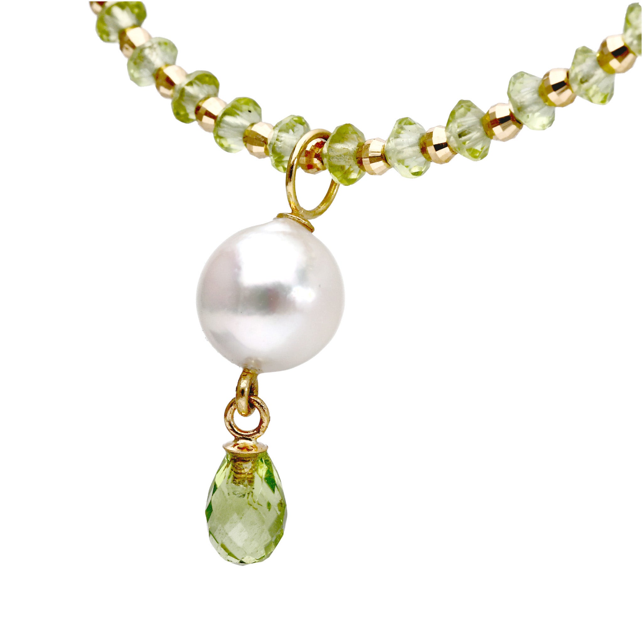 【限定数6】ペリドット/パール K18ネックレス(アコヤ真珠/7mm)《25T10205》