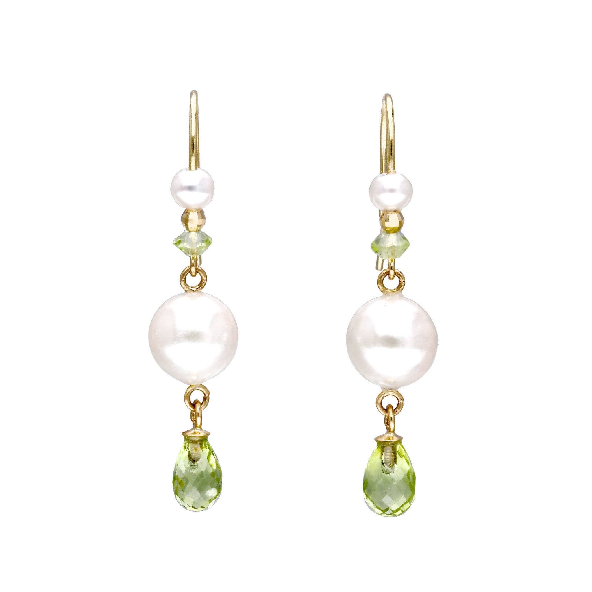 【限定数6】ペリドット/パール K18ピアス(アコヤ真珠/7mm)《25T10206》
