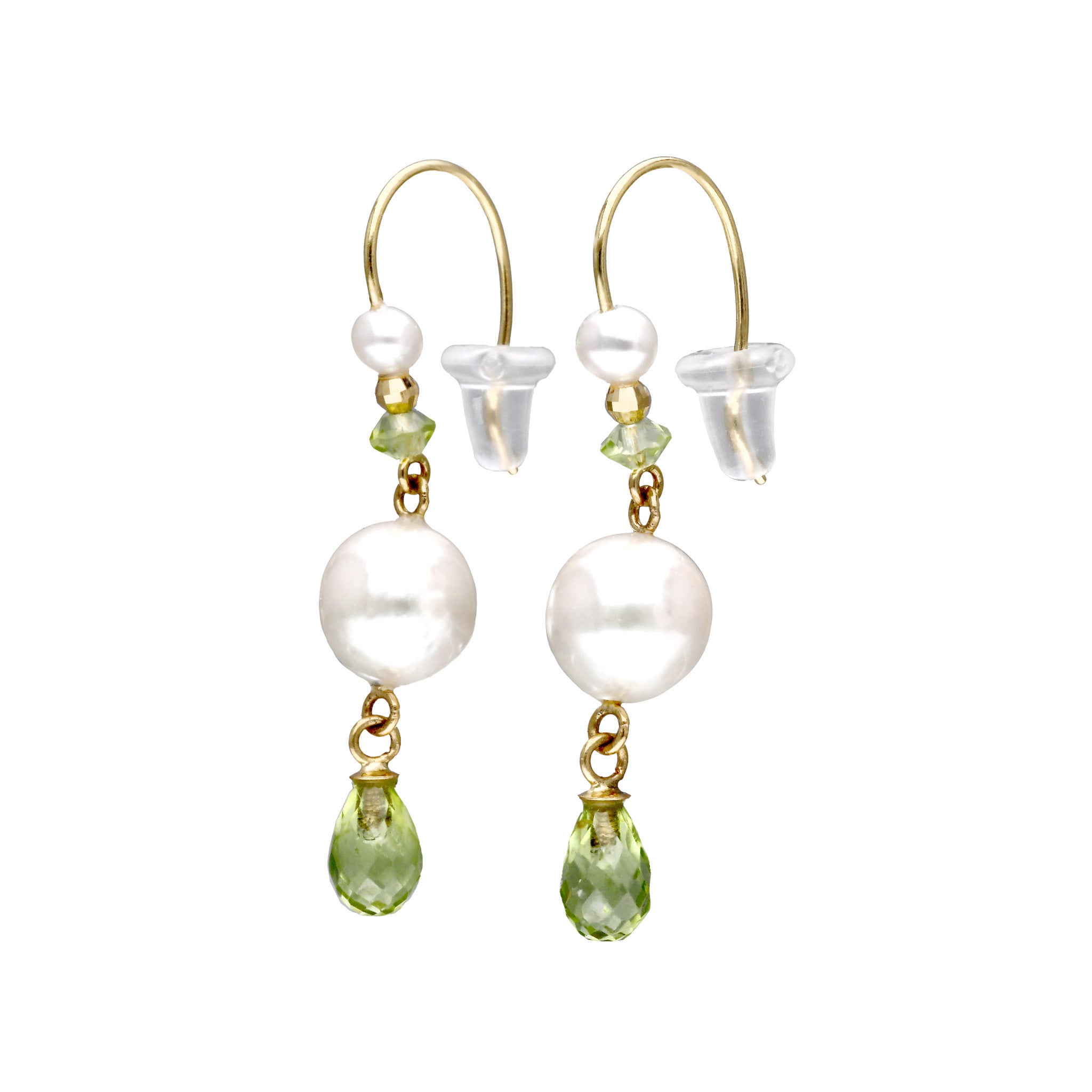 【限定数6】ペリドット/パール K18ピアス(アコヤ真珠/7mm)《25T10206》