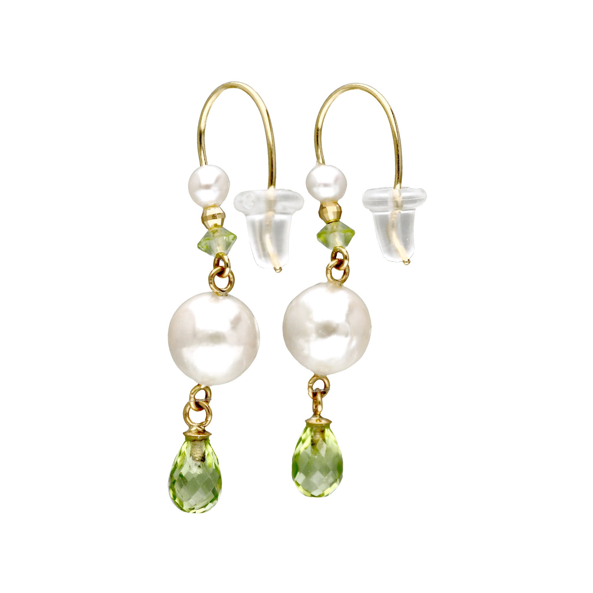 【限定数6】ペリドット/パール K18ピアス(アコヤ真珠/7mm)《25T10206》