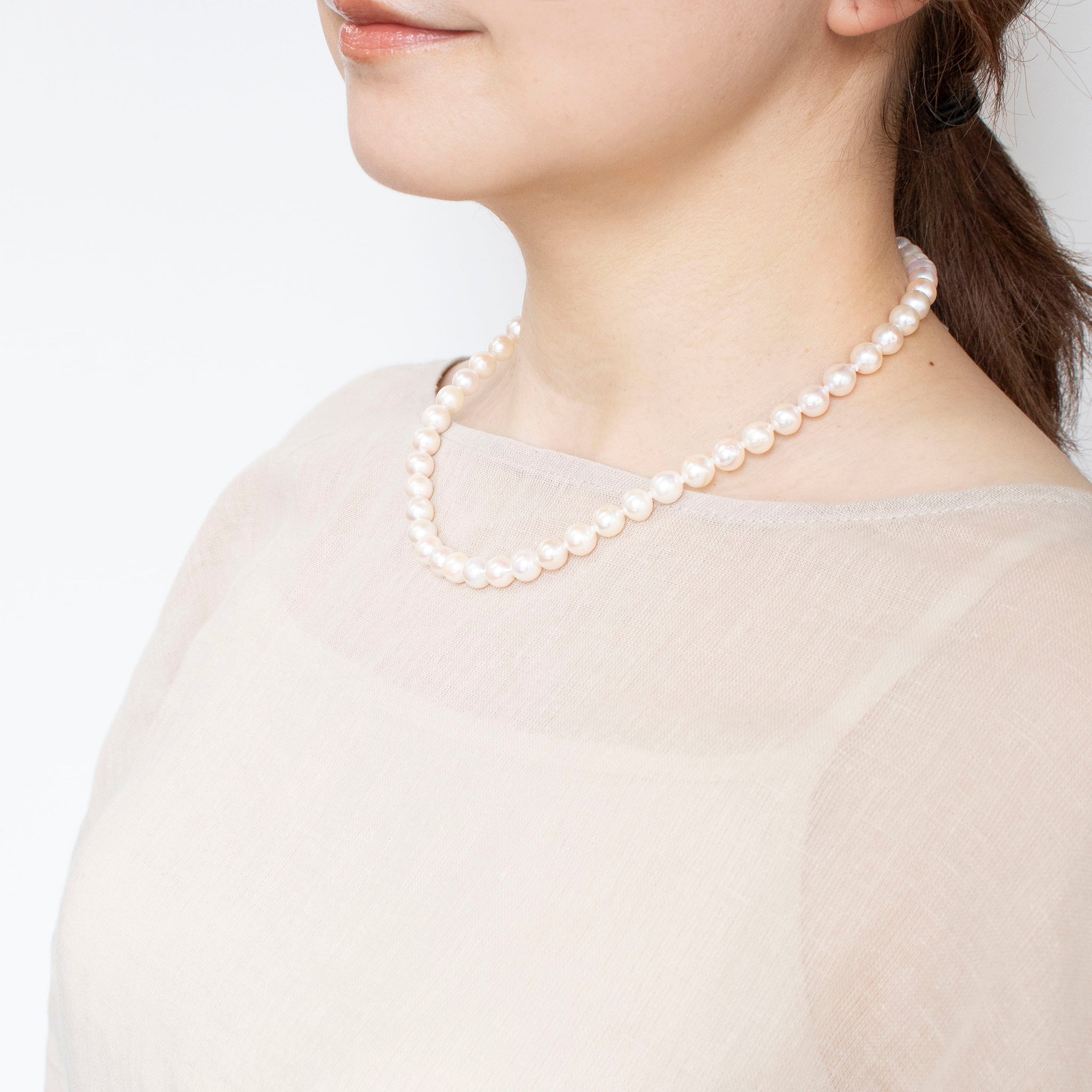 【限定数1】パールネックレス(アコヤ真珠/7.5mm/バロック珠/6月誕生石)《25T10208》