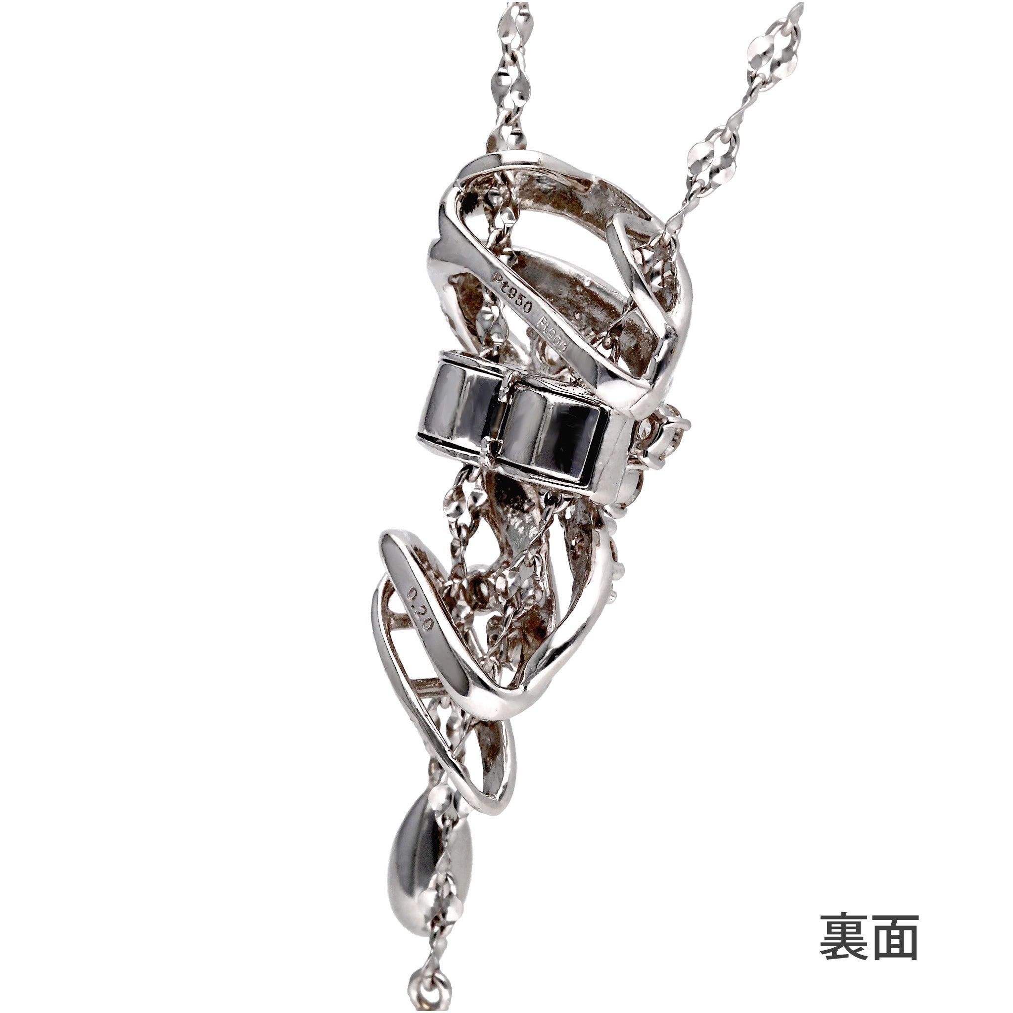 【新品未使用】プラチナ フリンジ ロングネックレス ロングフリンジ ネックレス