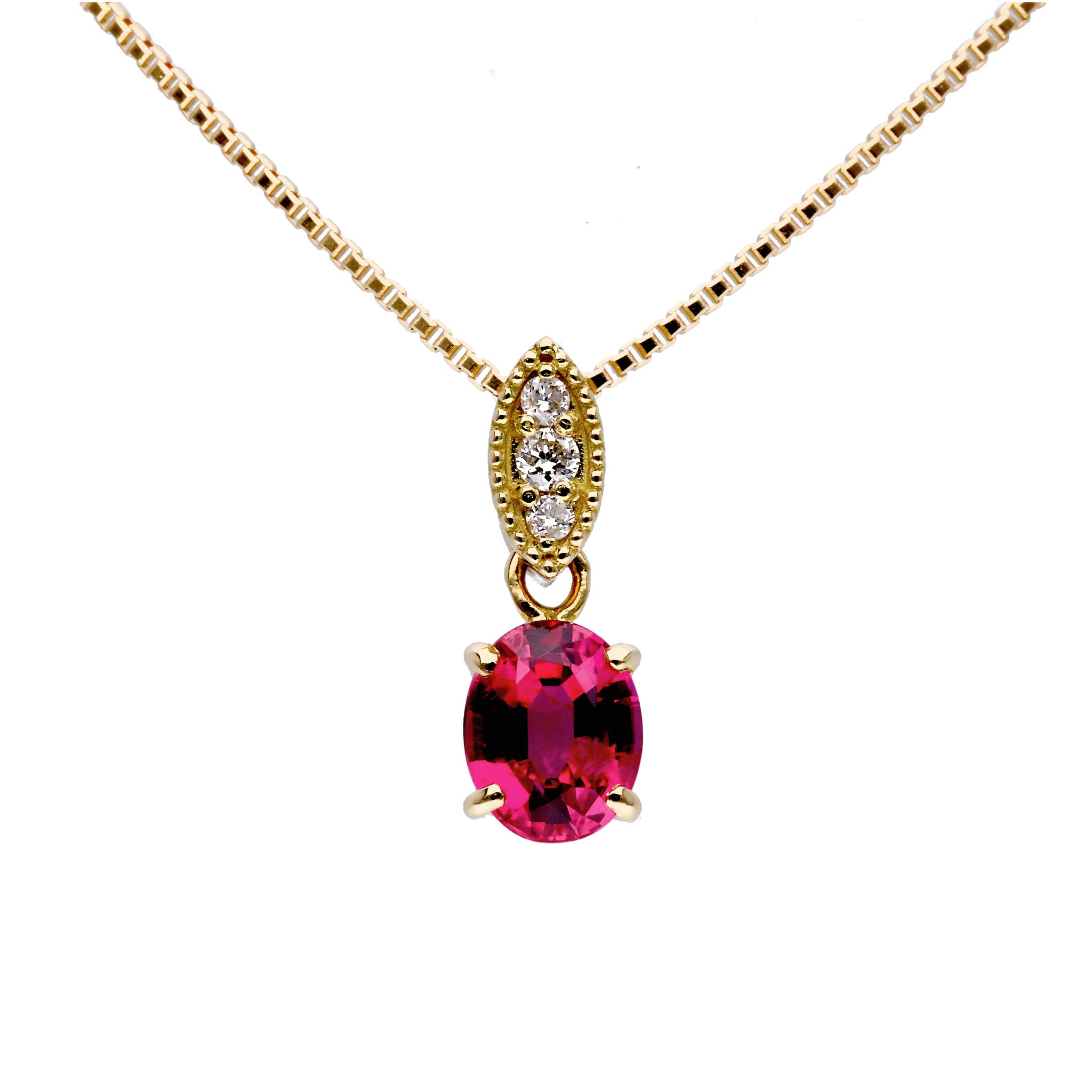 K14 ネックレストップ　ルビー　ダイヤ　チャーム　k18 楽天市場】K18ルビー＆ダイヤペンダントトップ(18k、18金製