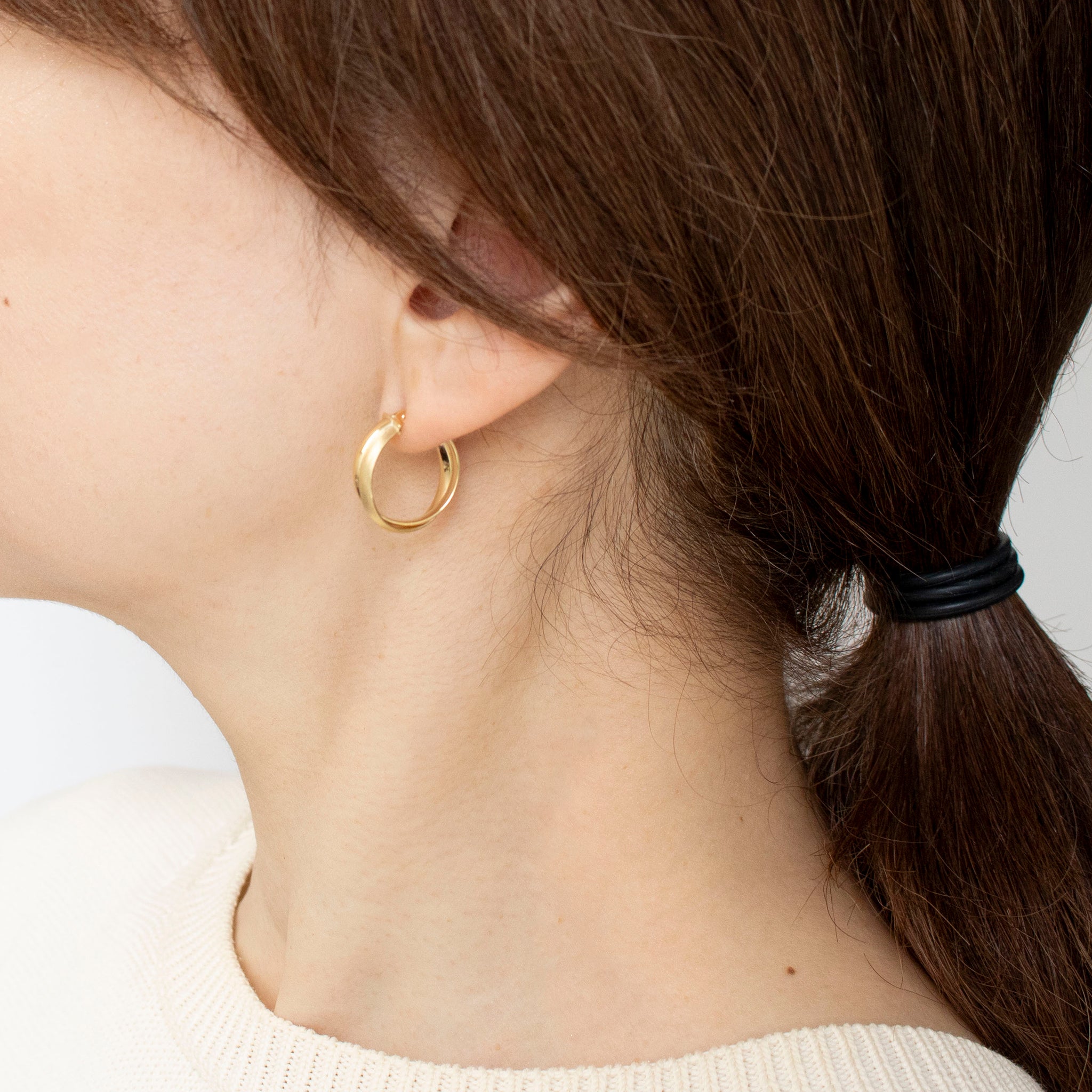 フープピアス　K18 K18 flat hoop pierced earring フラット フープピアス