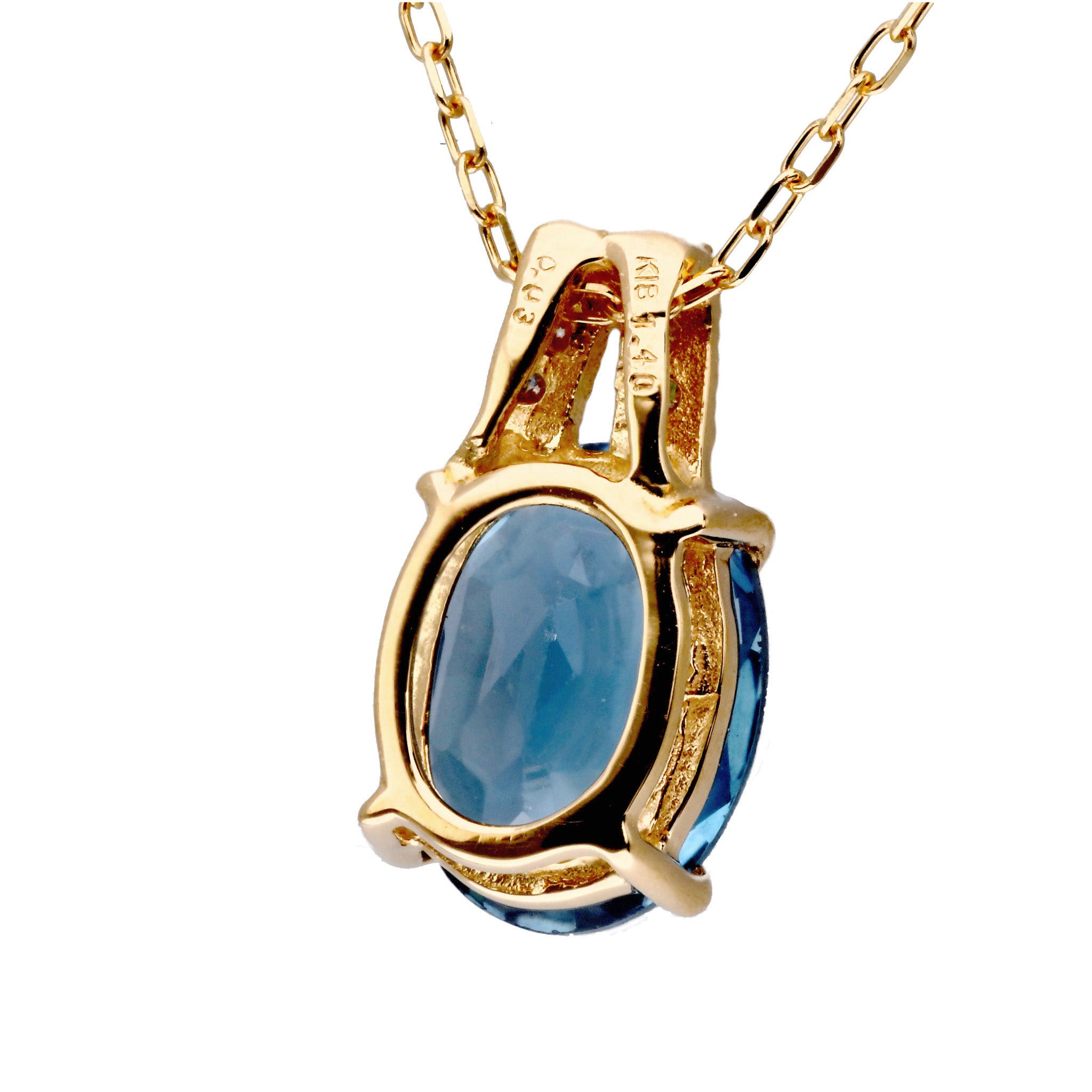 ブルートパーズ/ダイヤモンド K18ネックレス(11月誕生石)《25T10262》