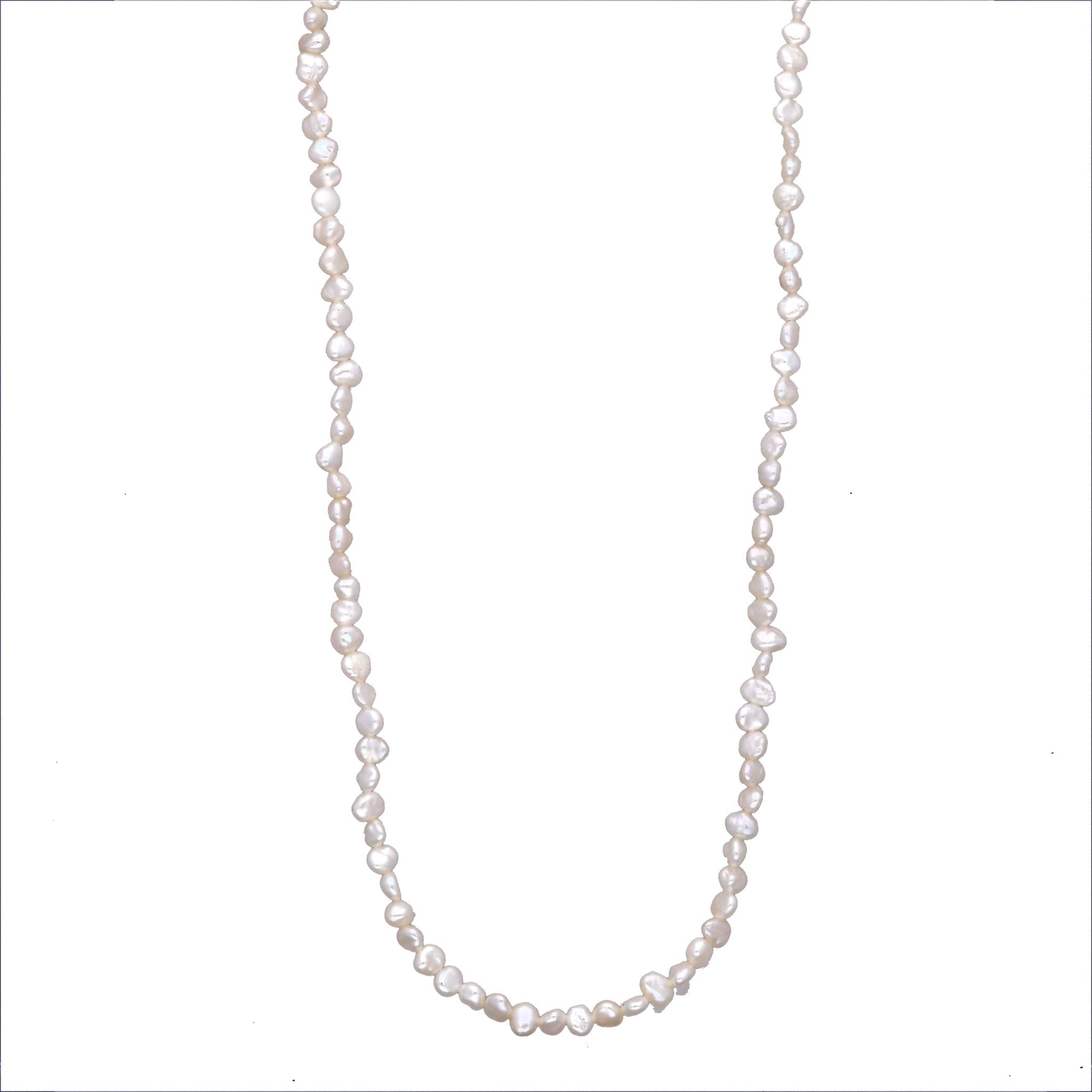 ホワイトトパーズ/パール K18ネックレス(淡水真珠/ロング/80cm)《25T10263》