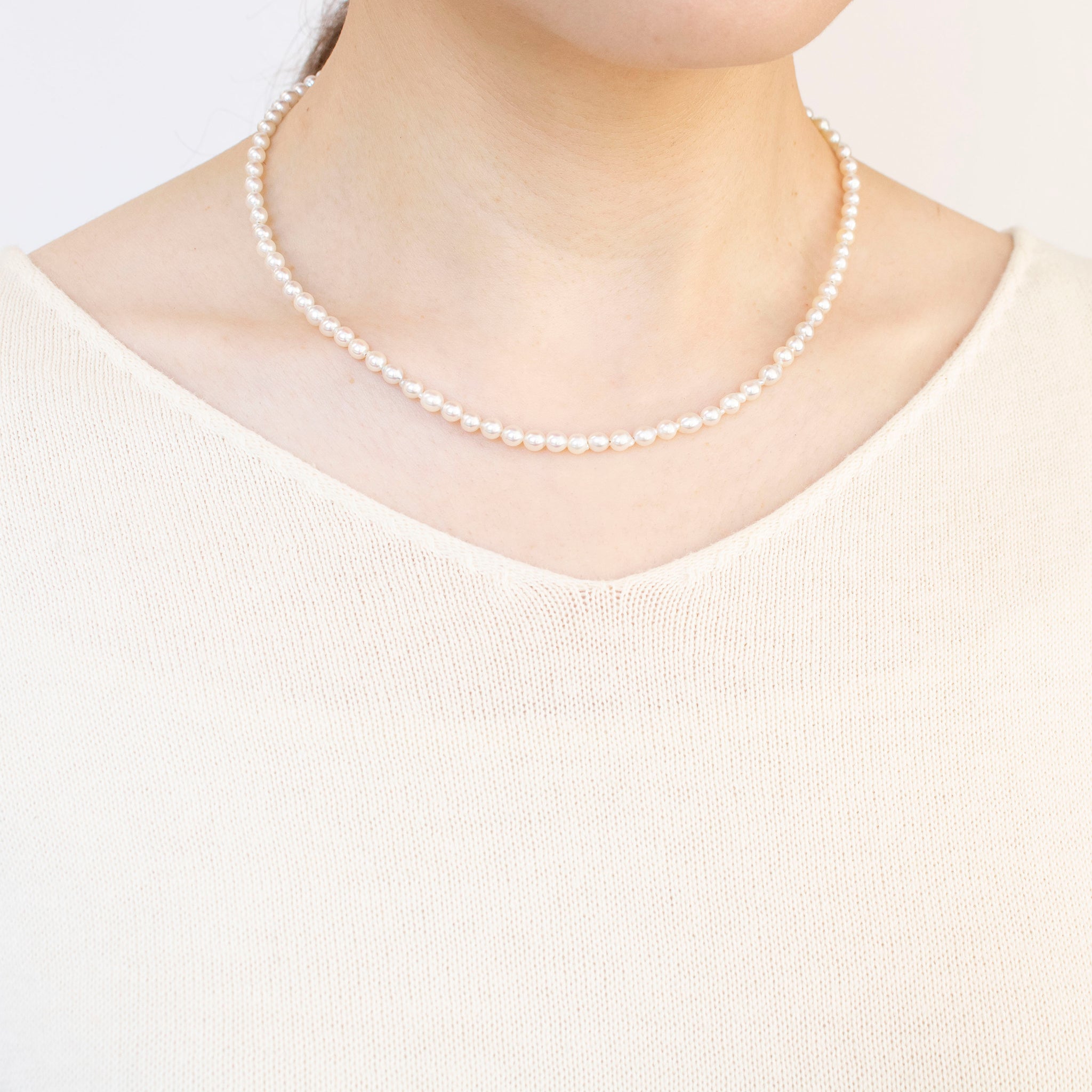 【限定数2】パール ネックレス(アコヤ真珠/4mm/6月誕生石)《25T10264》