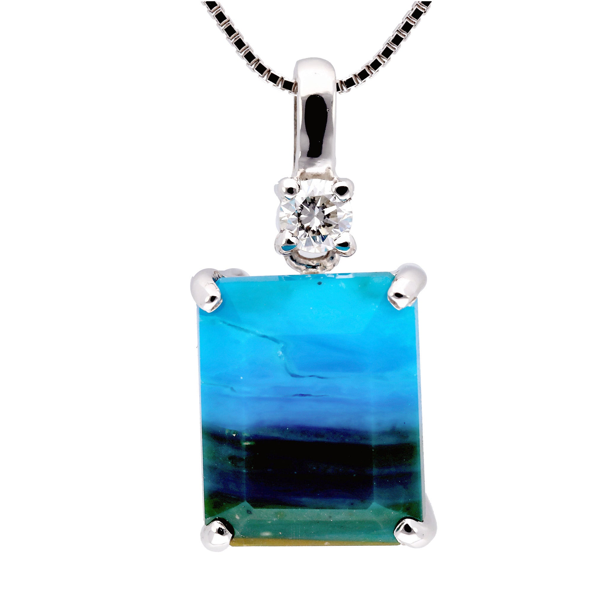 【限定数1】バンデッド・コモンオパール/ダイヤモンド プラチナネックレス(鑑別書付)《25T10266》