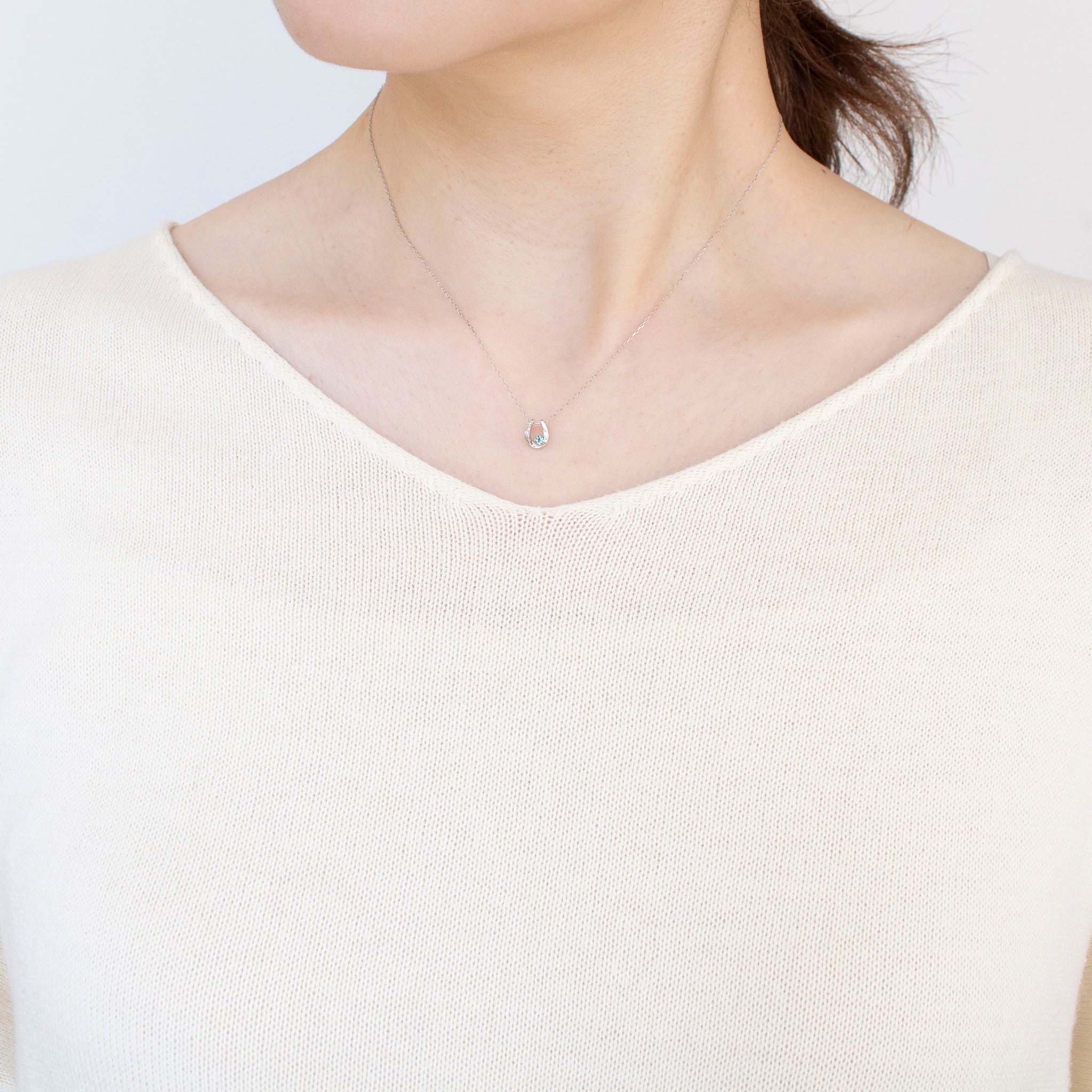 アレキサンドライト/ダイヤモンド プラチナネックレス(6月誕生石)《25T10268》