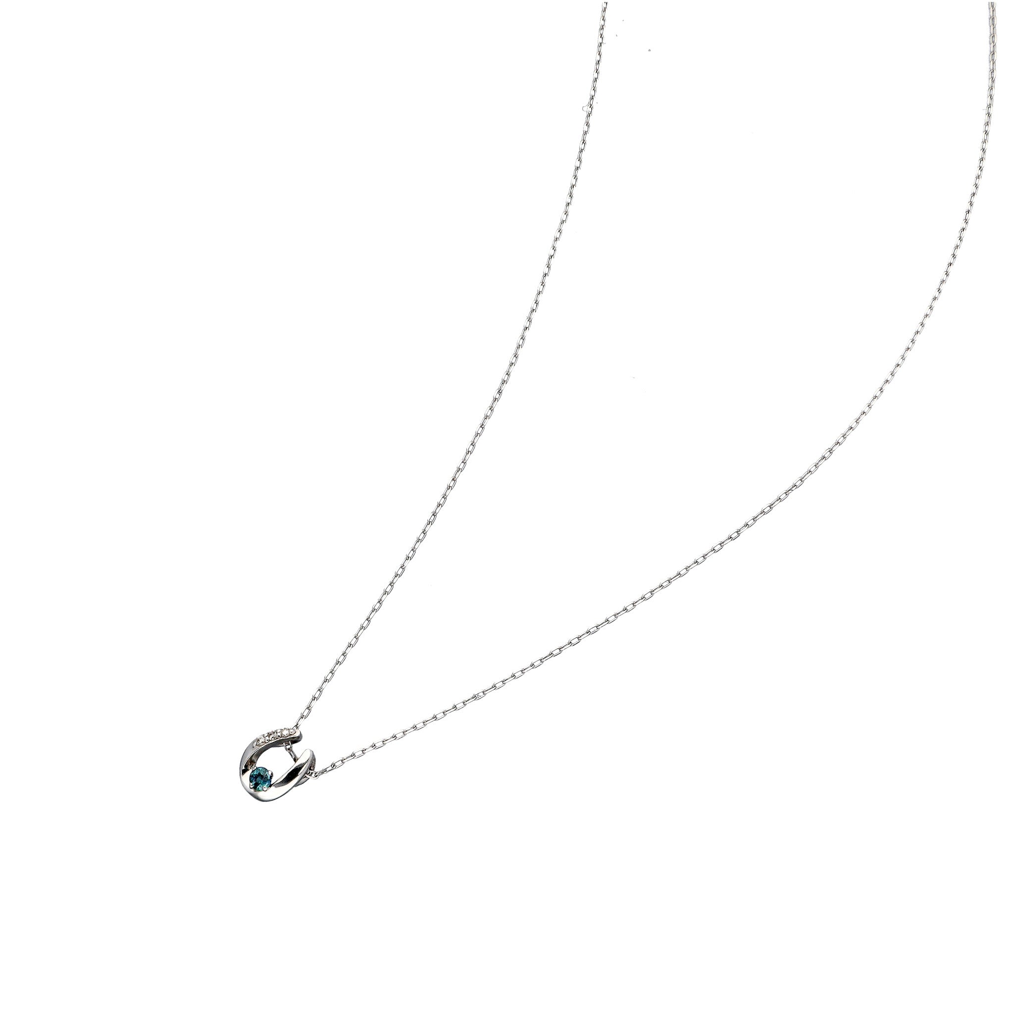 アレキサンドライト/ダイヤモンド プラチナネックレス(6月誕生石)《25T10268》