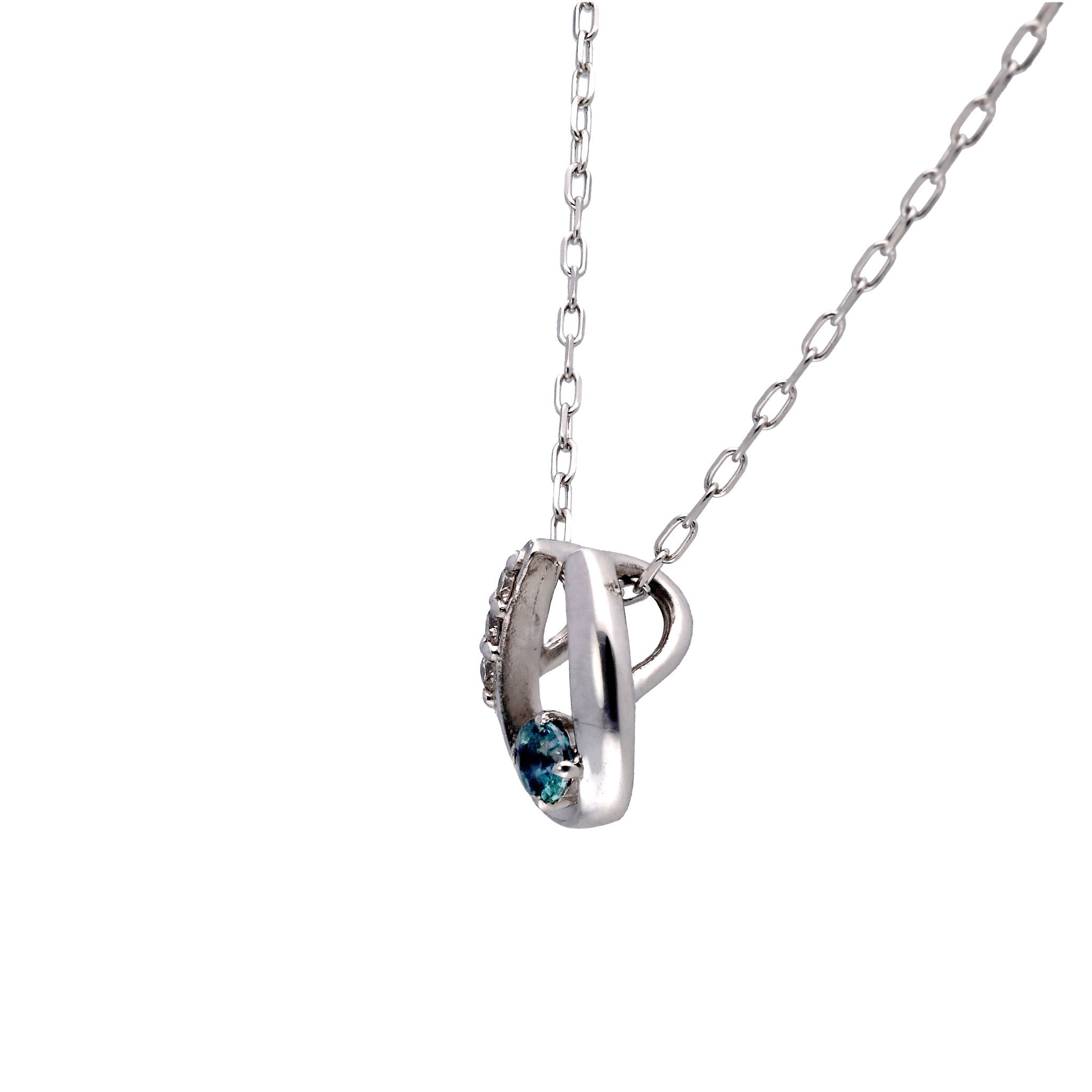 アレキサンドライト/ダイヤモンド プラチナネックレス(6月誕生石)《25T10268》