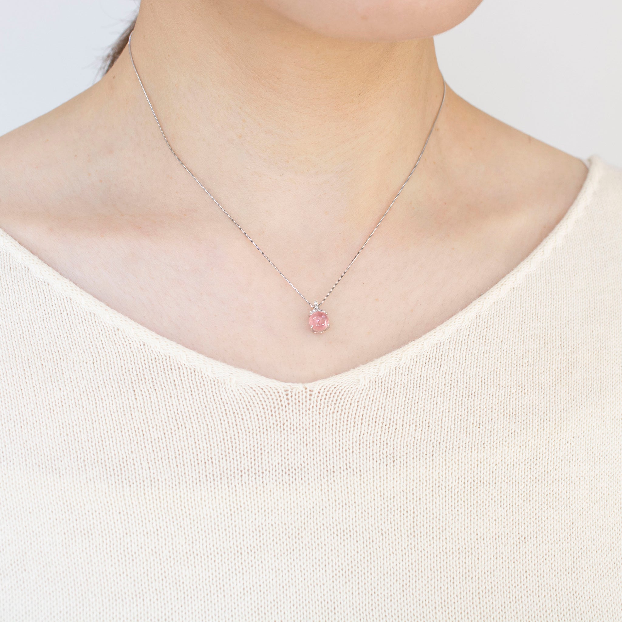 【限定数1】ロードクロサイト/ダイヤモンド プラチナネックレス《25T10271》