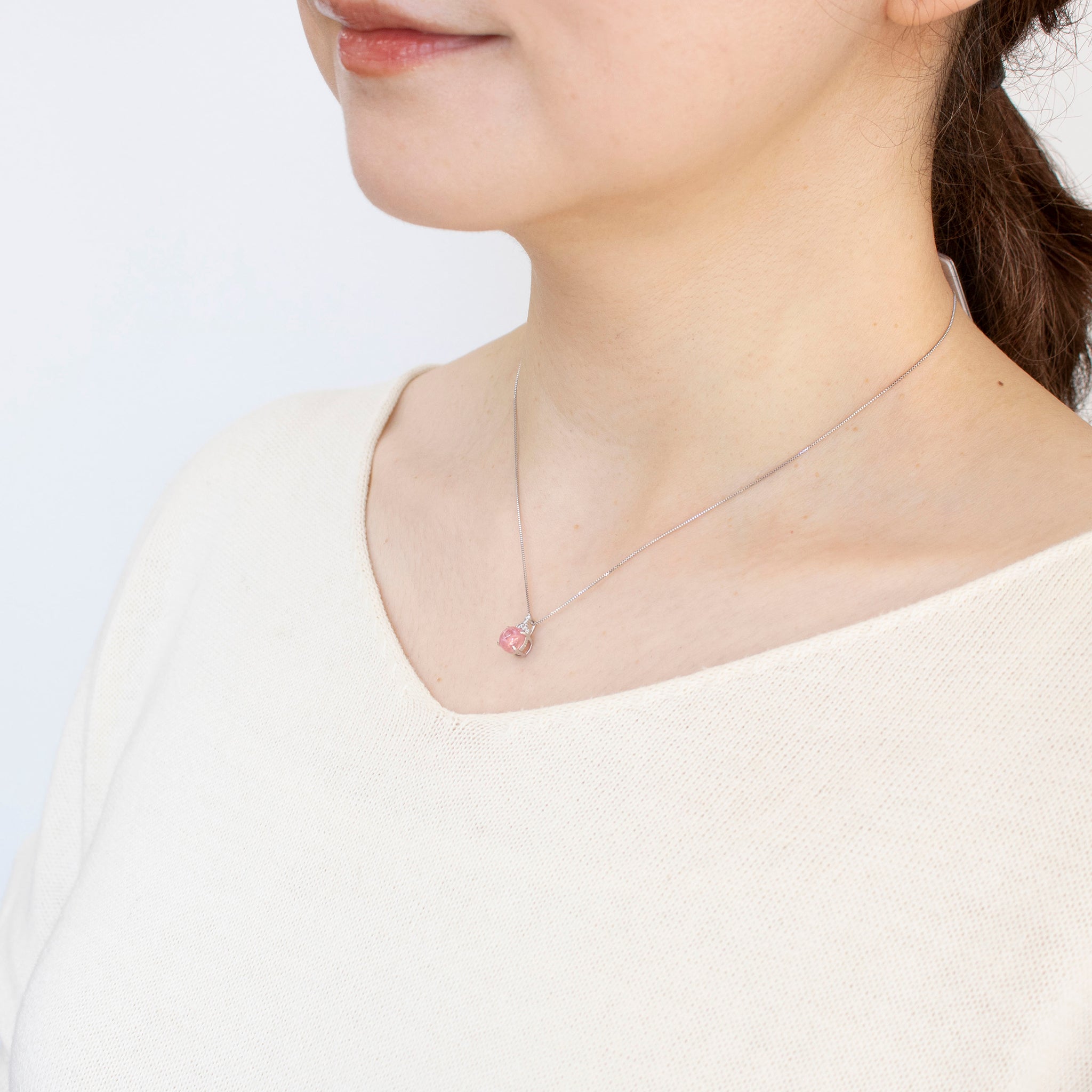 【限定数1】ロードクロサイト/ダイヤモンド プラチナネックレス《25T10271》