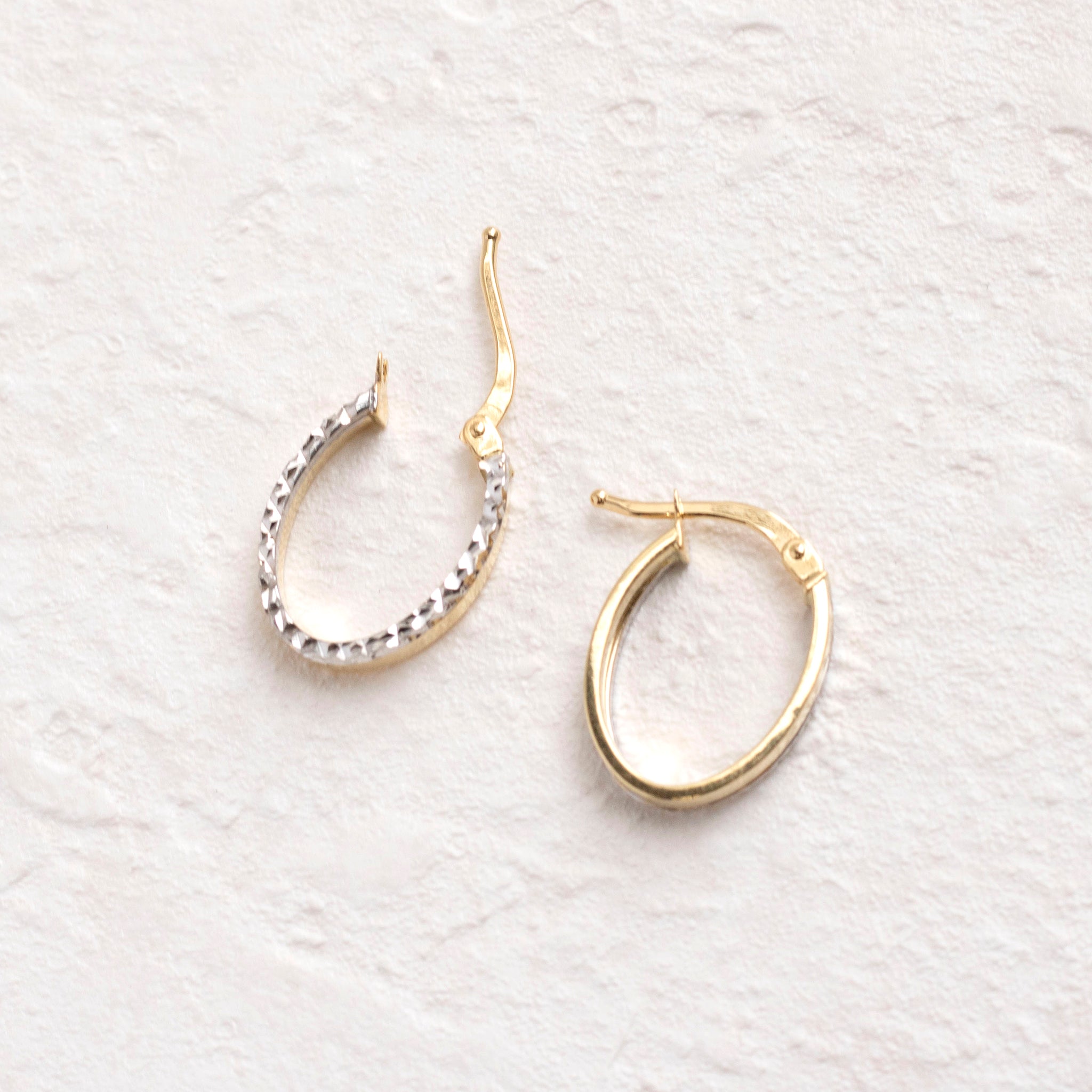 K18ピアス(フープ/コンビカラー/イタリア製)《25T10273》