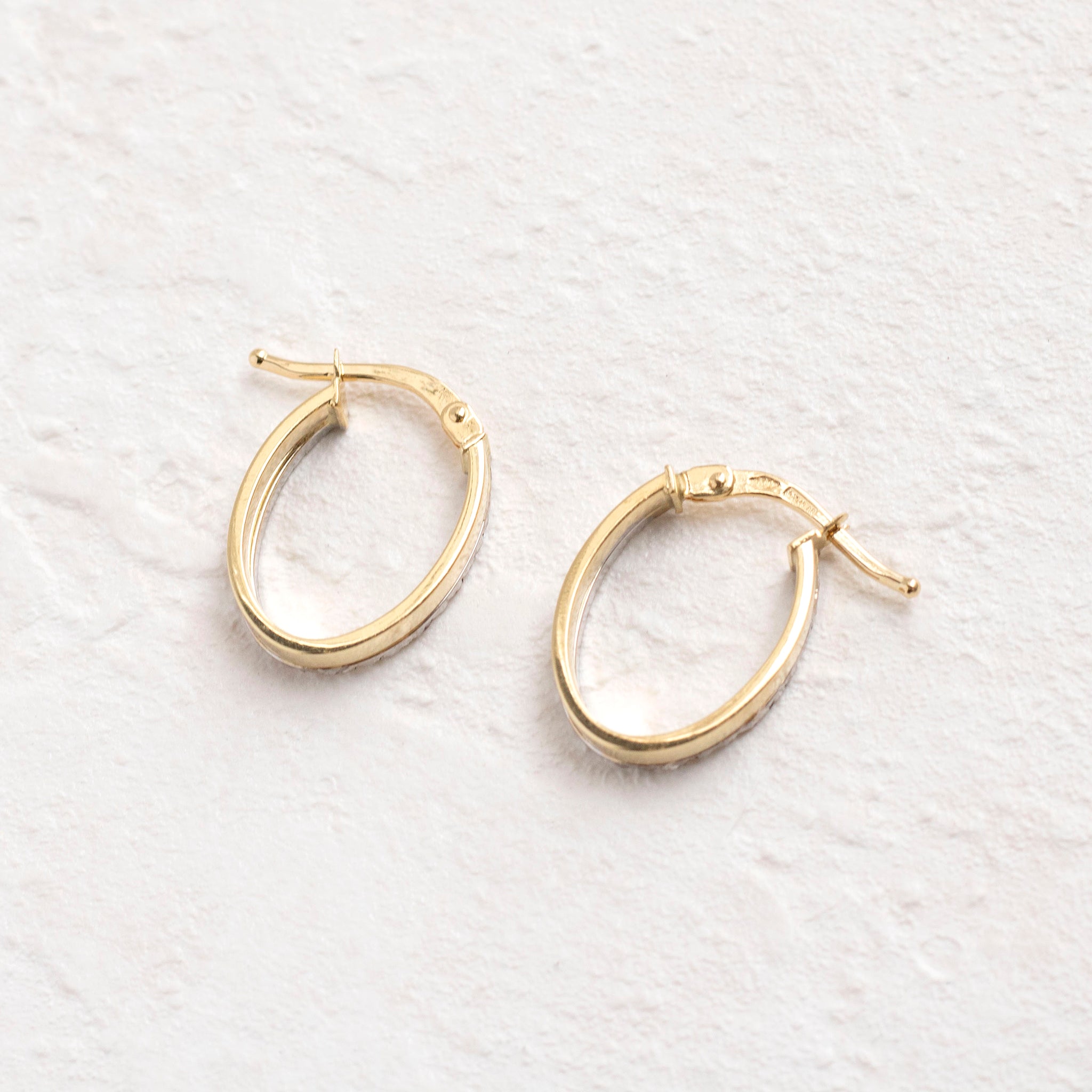 K18ピアス(フープ/コンビカラー/イタリア製)《25T10273》