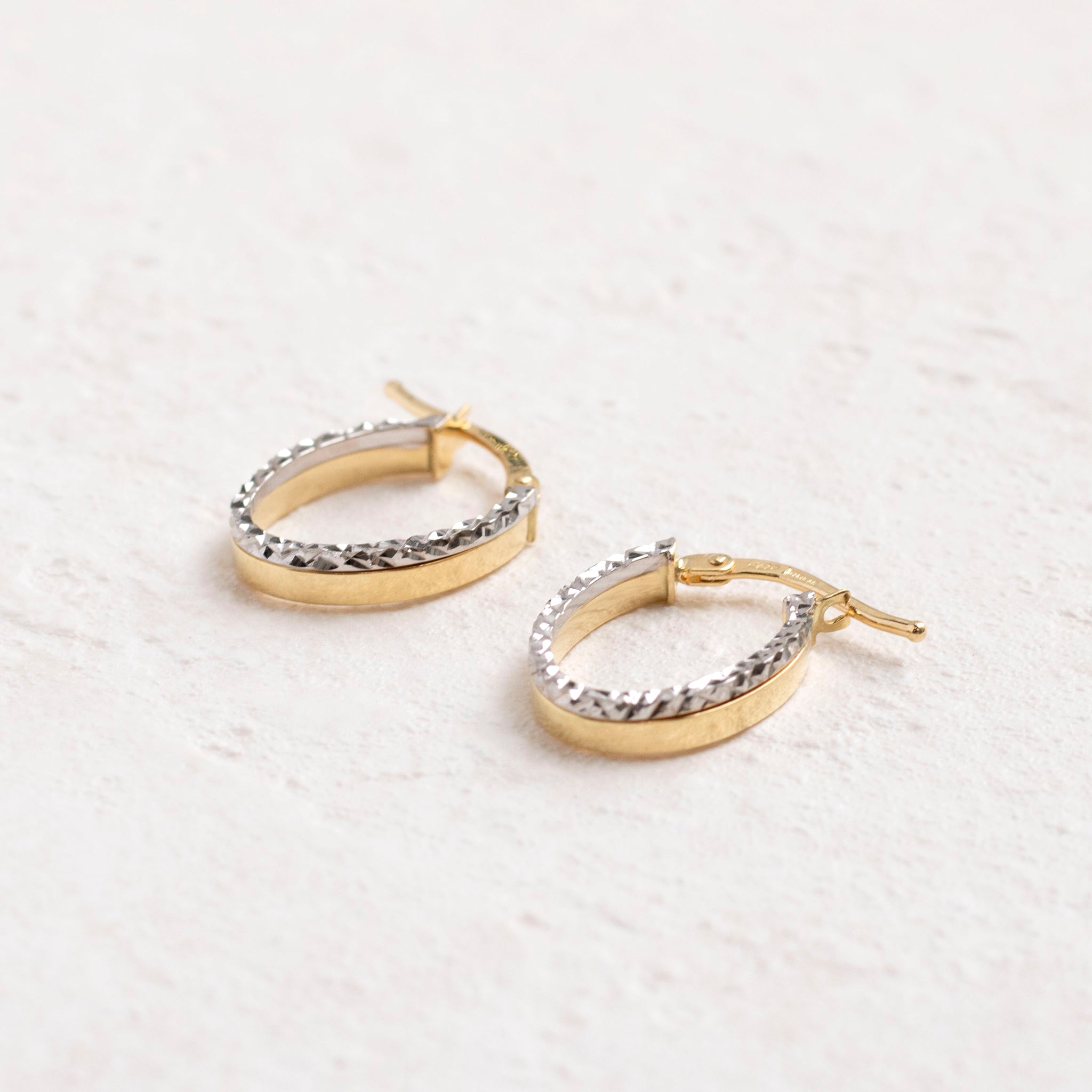 K18ピアス(フープ/コンビカラー/イタリア製)《25T10273》