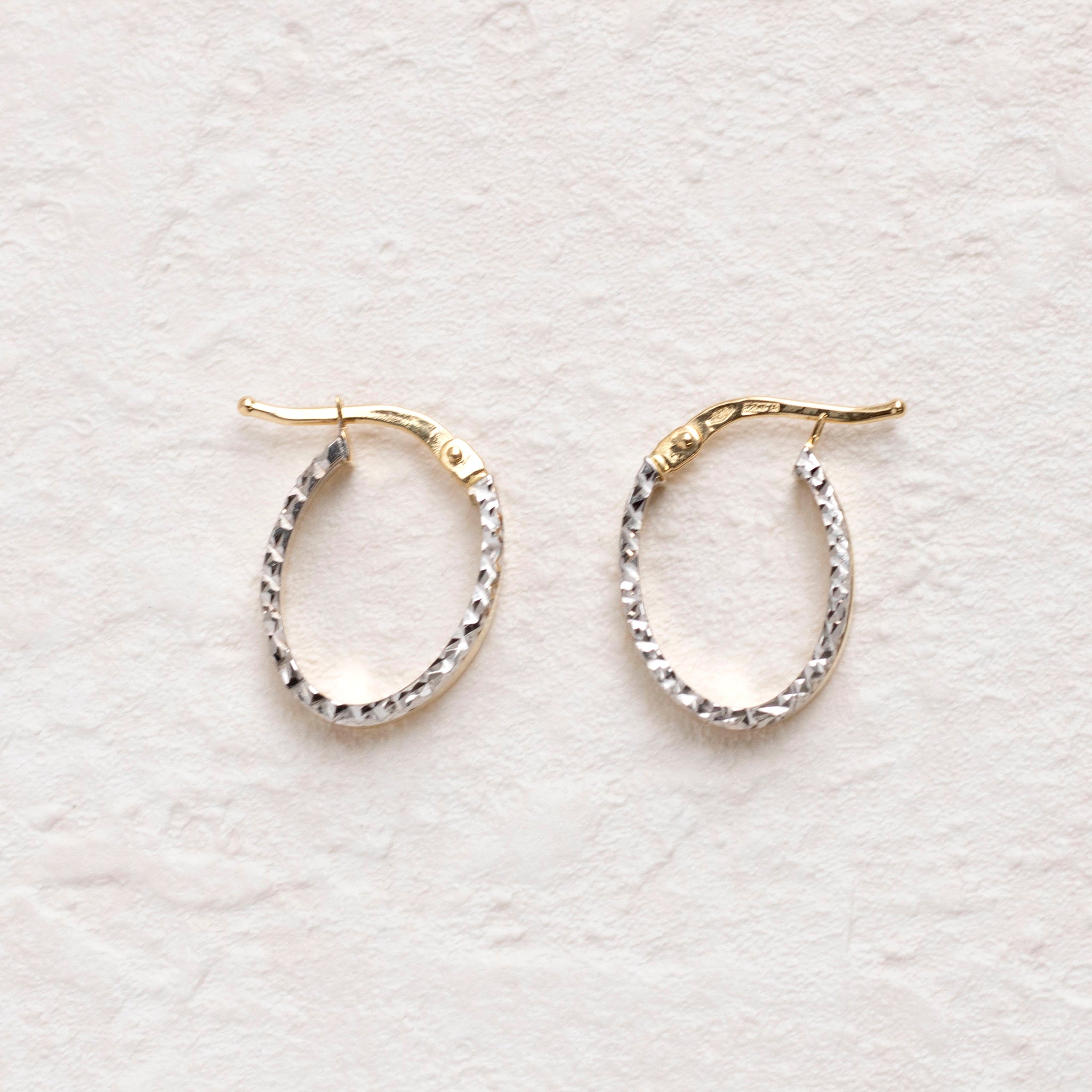 K18ピアス(フープ/コンビカラー/イタリア製)《25T10273》