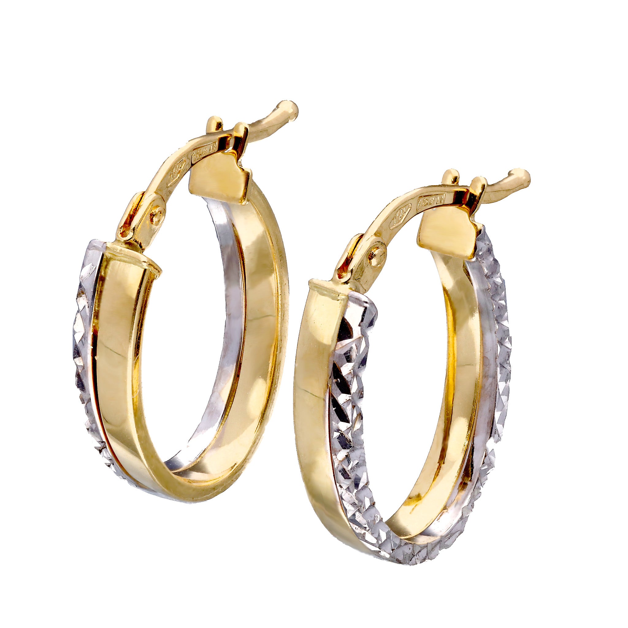 K18ピアス(フープ/コンビカラー/イタリア製)《25T10273》