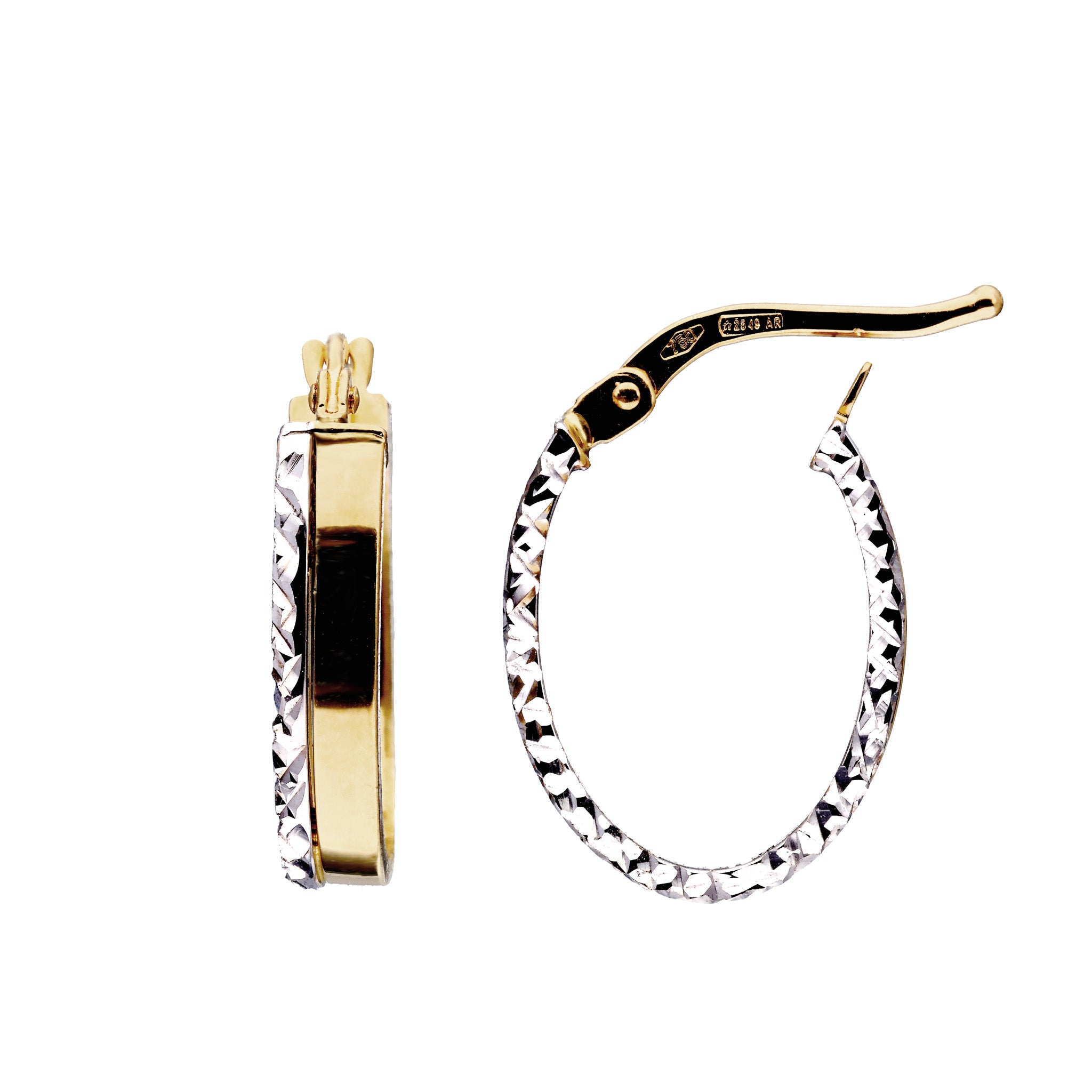 K18ピアス(フープ/コンビカラー/イタリア製)《25T10273》