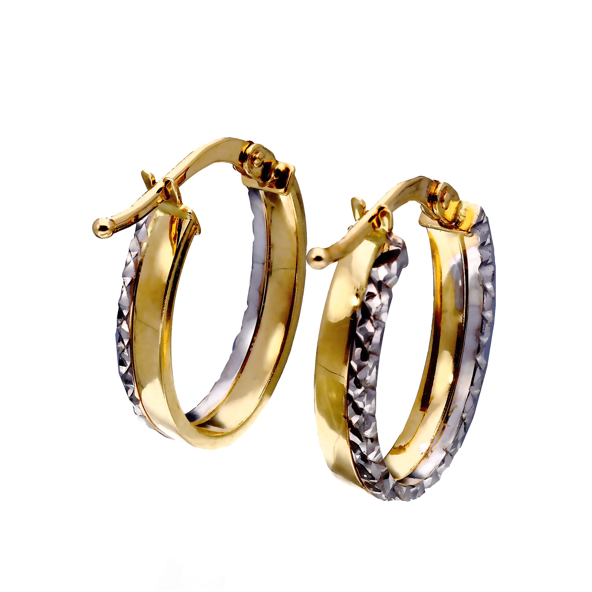 K18ピアス(フープ/コンビカラー/イタリア製)《25T10273》