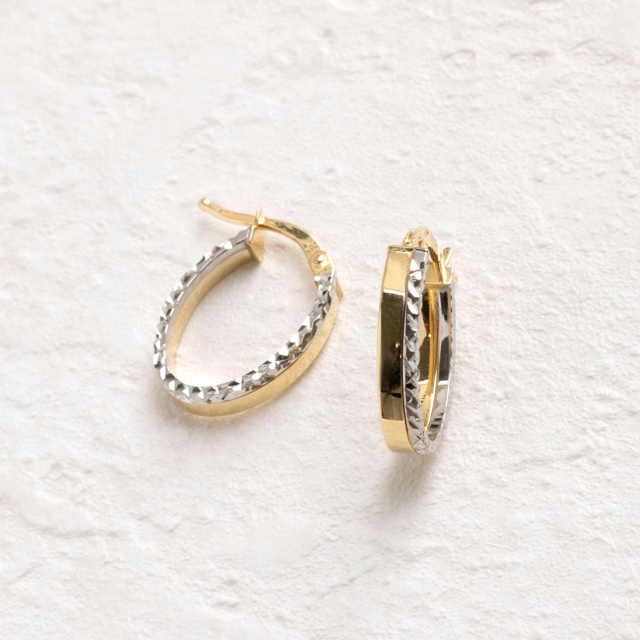 K18ピアス(フープ/コンビカラー/イタリア製)《25T10273》