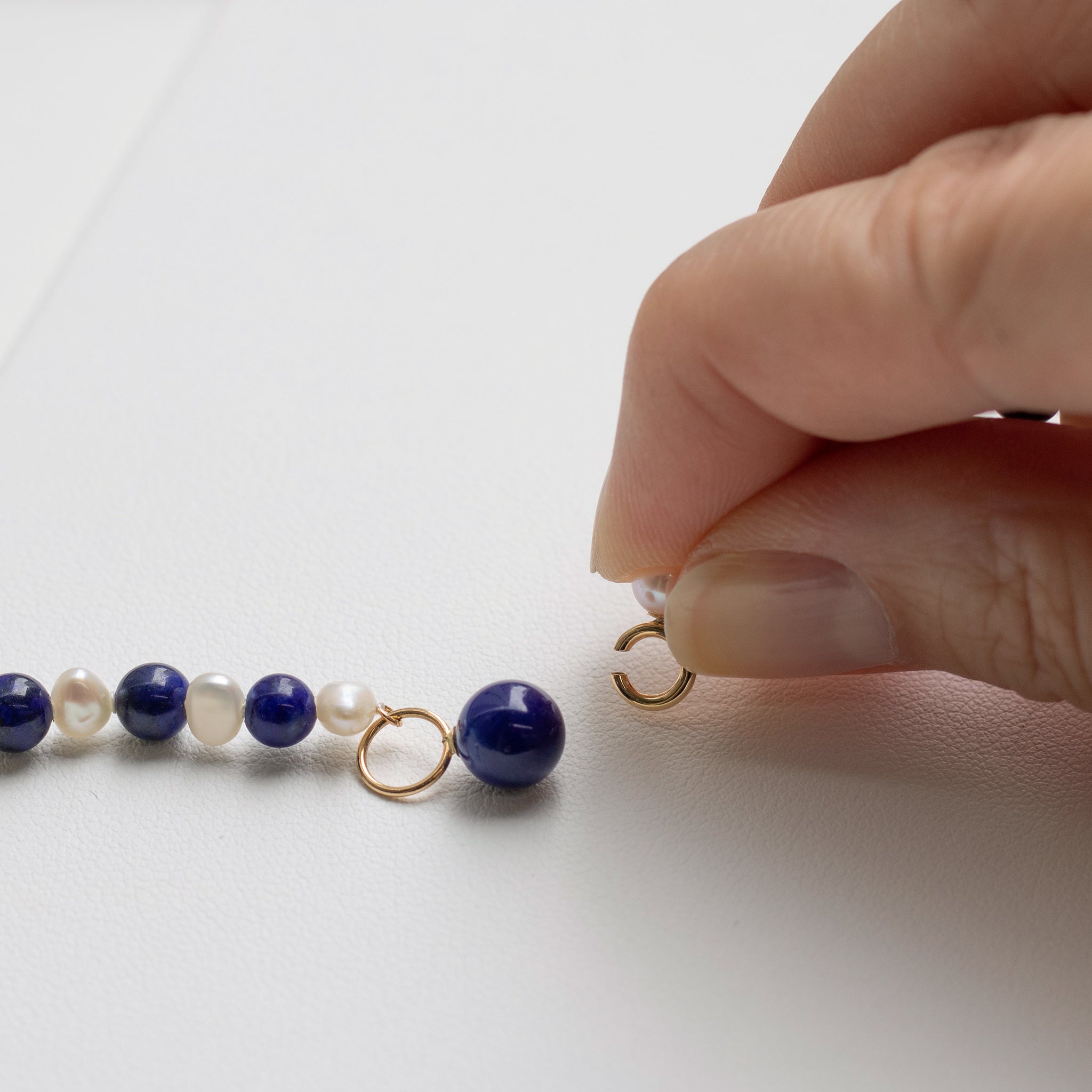 【限定5点】ラピスラズリ/パール K18ネックレス(淡水真珠/ロング/80cm)《25T10276》