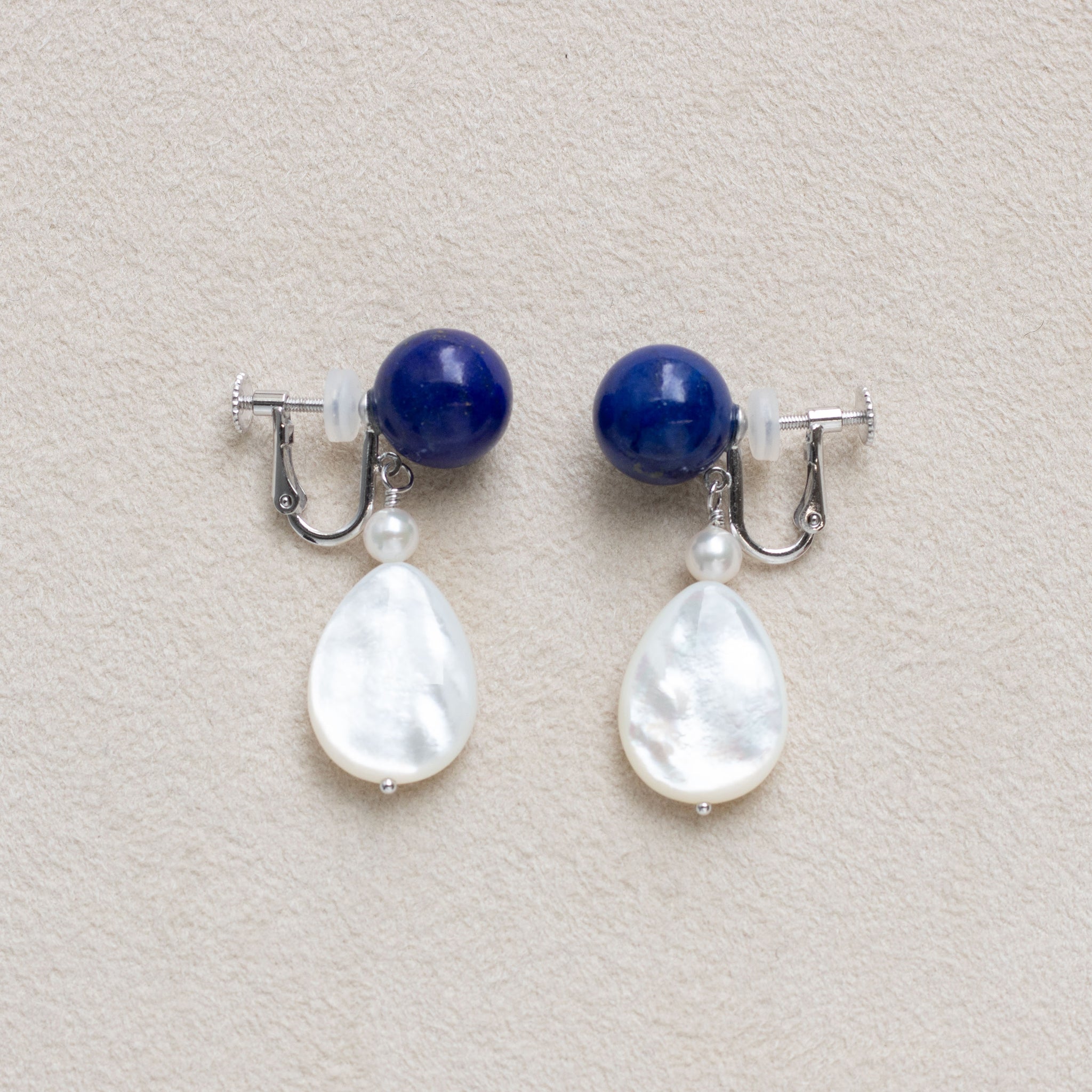 【限定8点】ラピスラズリ/パール シルバーイヤリング(アコヤ真珠)《25T10277》