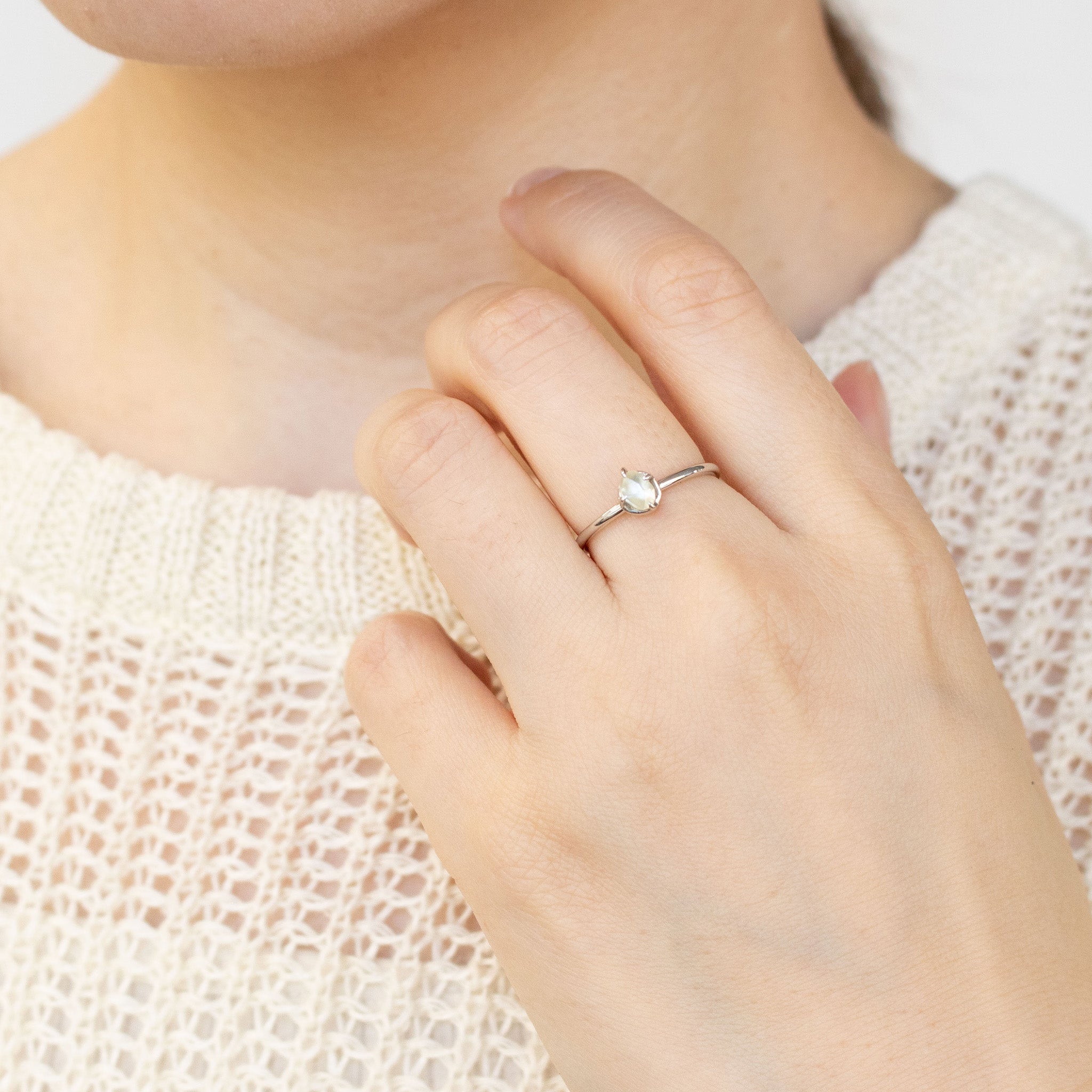 【限定1点】ダイヤモンド プラチナリング(4月誕生石)《25T10291》