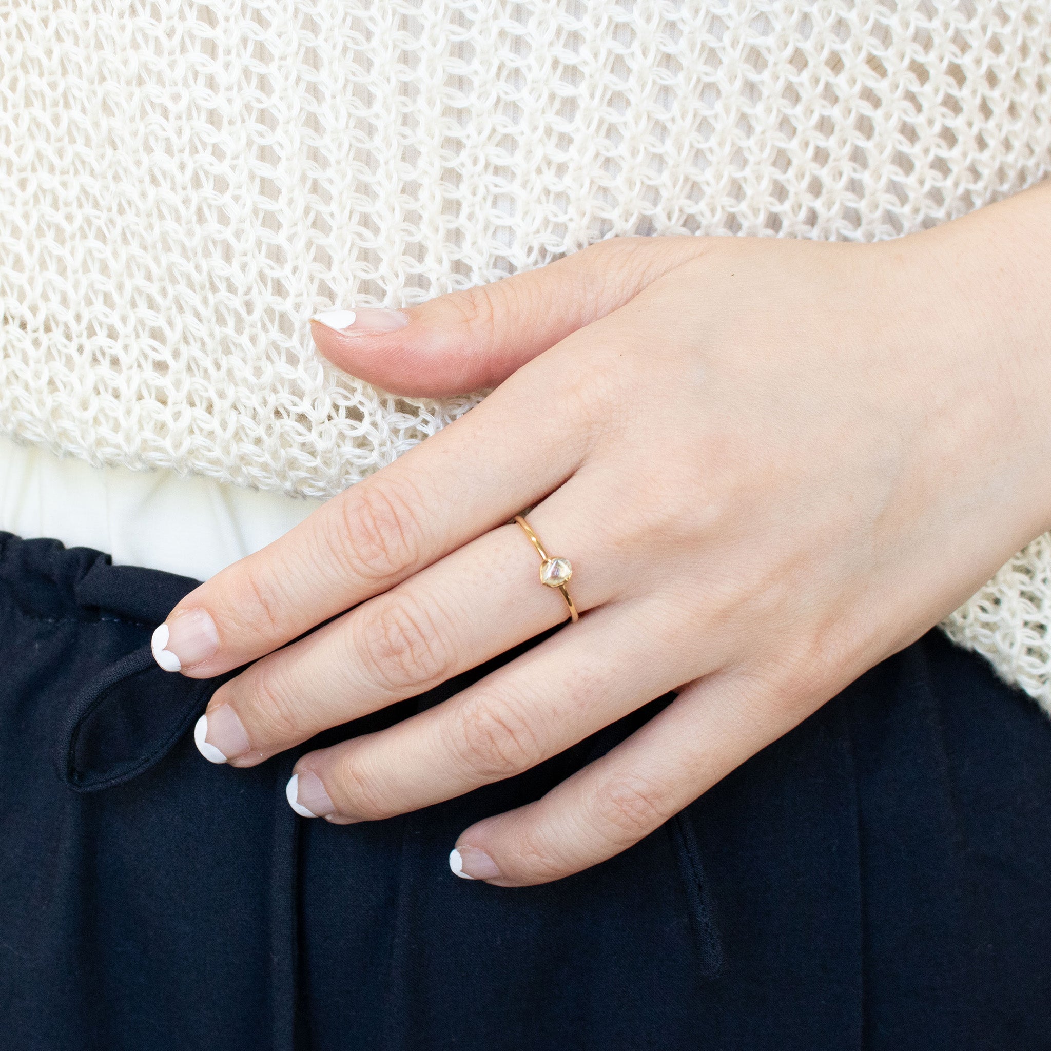 【限定1点】ダイヤモンド K18リング(4月誕生石)《25T10292》